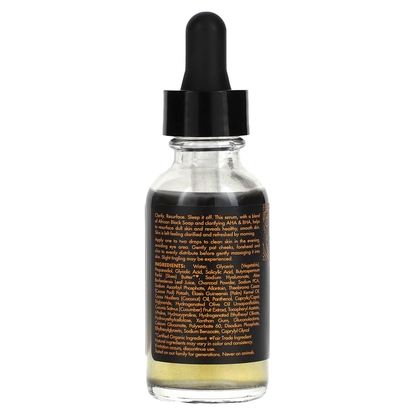 SheaMoisture, African Black Soap, Overnight Resurfacing Serum With AHA/BHA, 1 fl oz (30 ml) - Image 2