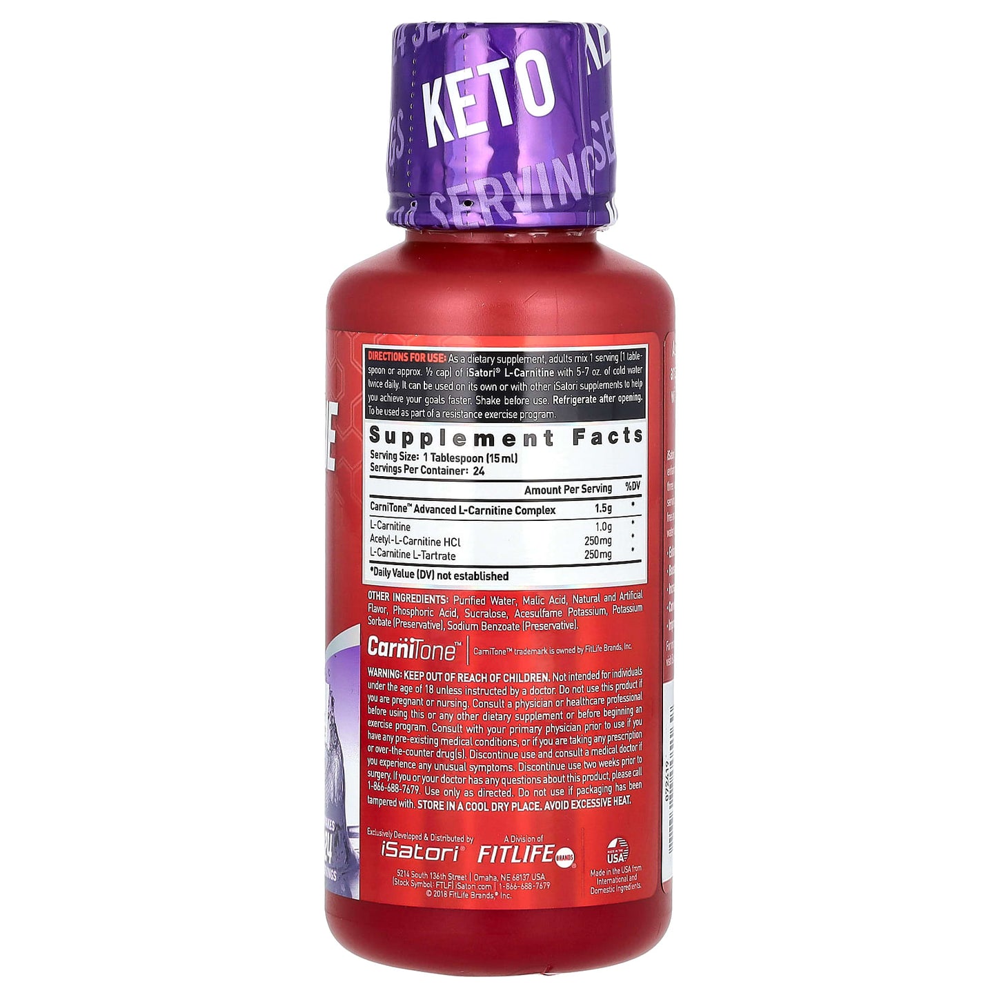 Isatori L-Carnitine Fat Loss Supplement for Men & Women - 12 fl oz - Image 2