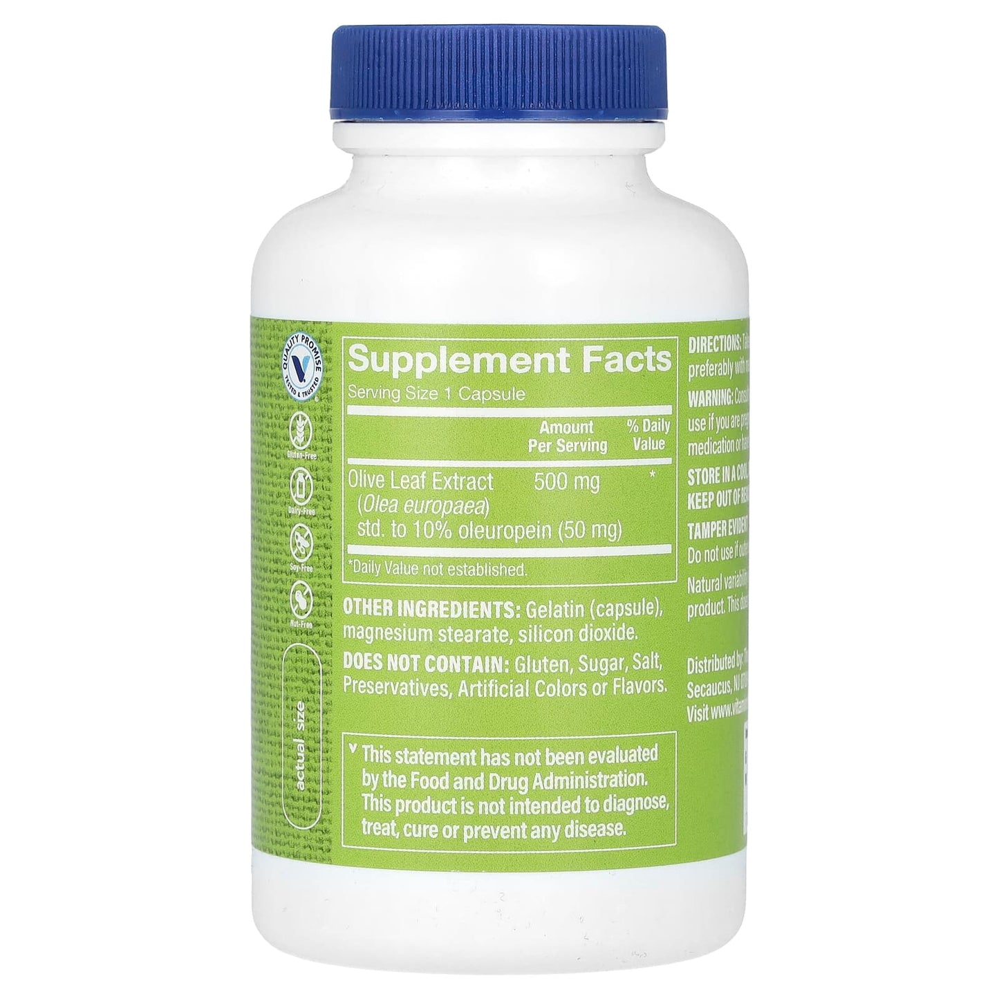 The Vitamin Shoppe, Olive Leaf Extract, 500 mg, 100 Capsules - Image 2
