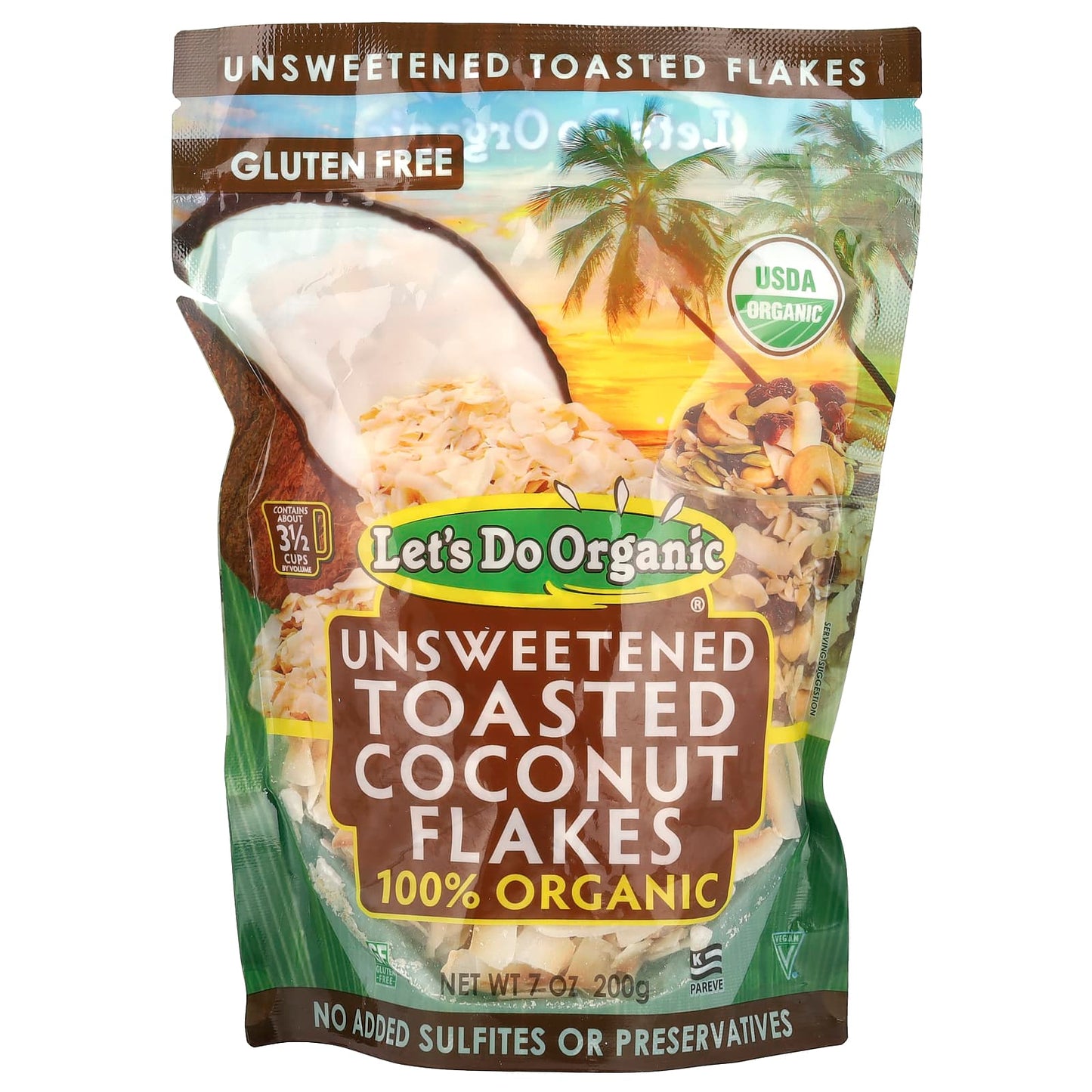 100% Organic Unsweetened Toasted Coconut Flakes by Edward & Sons - Image 1