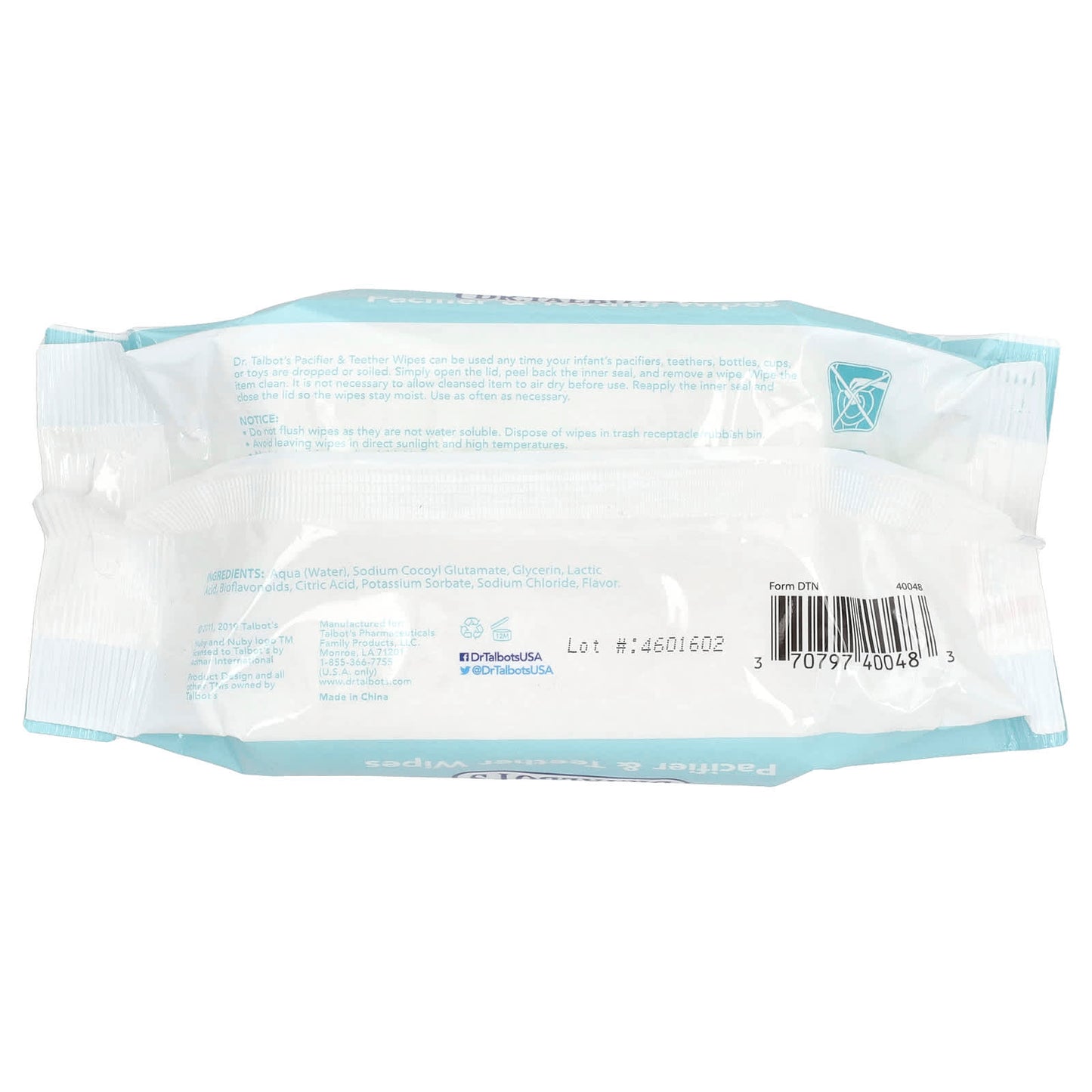 Dr. Talbot's Pacifier & Teether Wipes, Baby-Clean & Hypoallergenic, 48 Wipes - Image 2