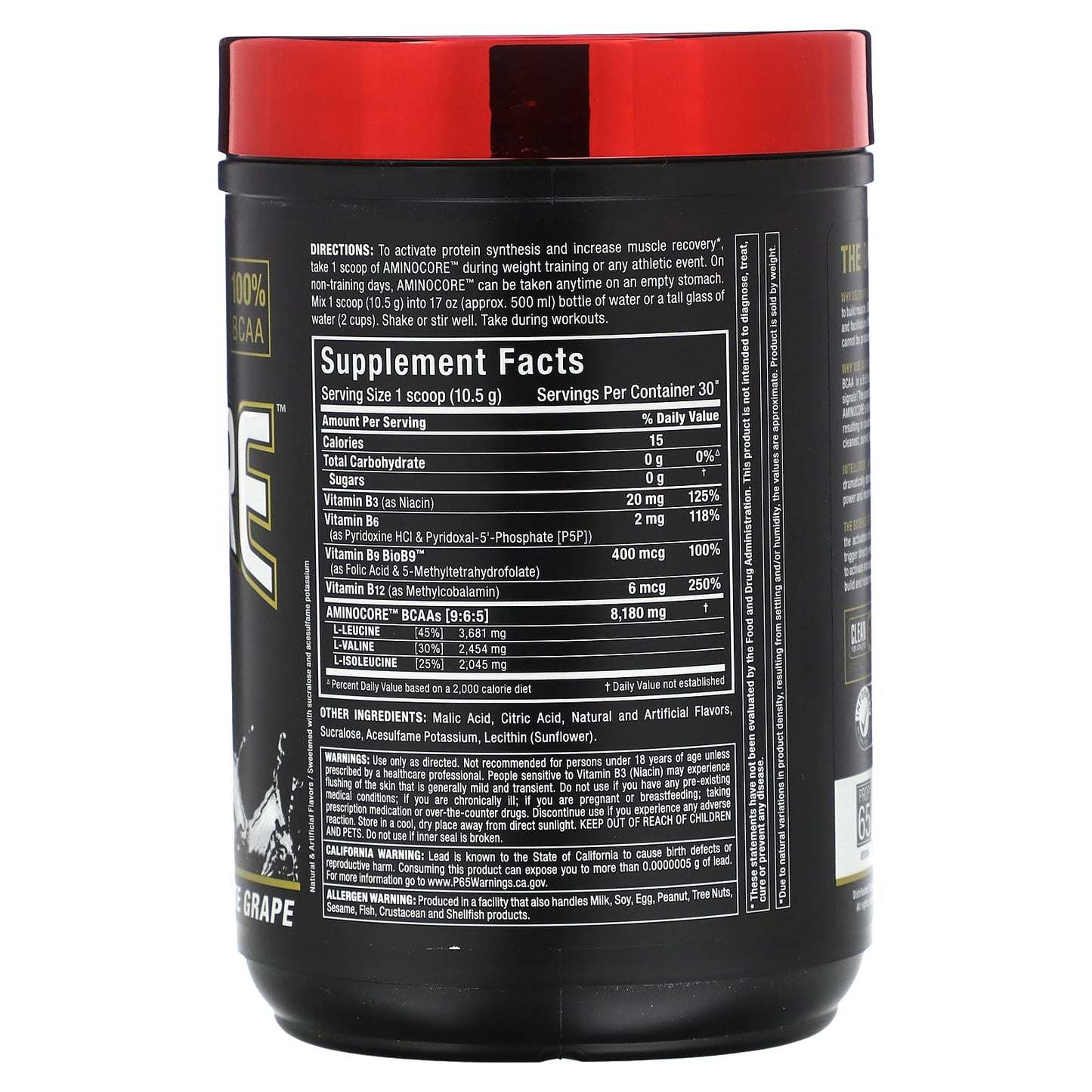 Build Lean Muscle with ALLMAX AMINOCORE BCAA Supplement, 315g - Image 2