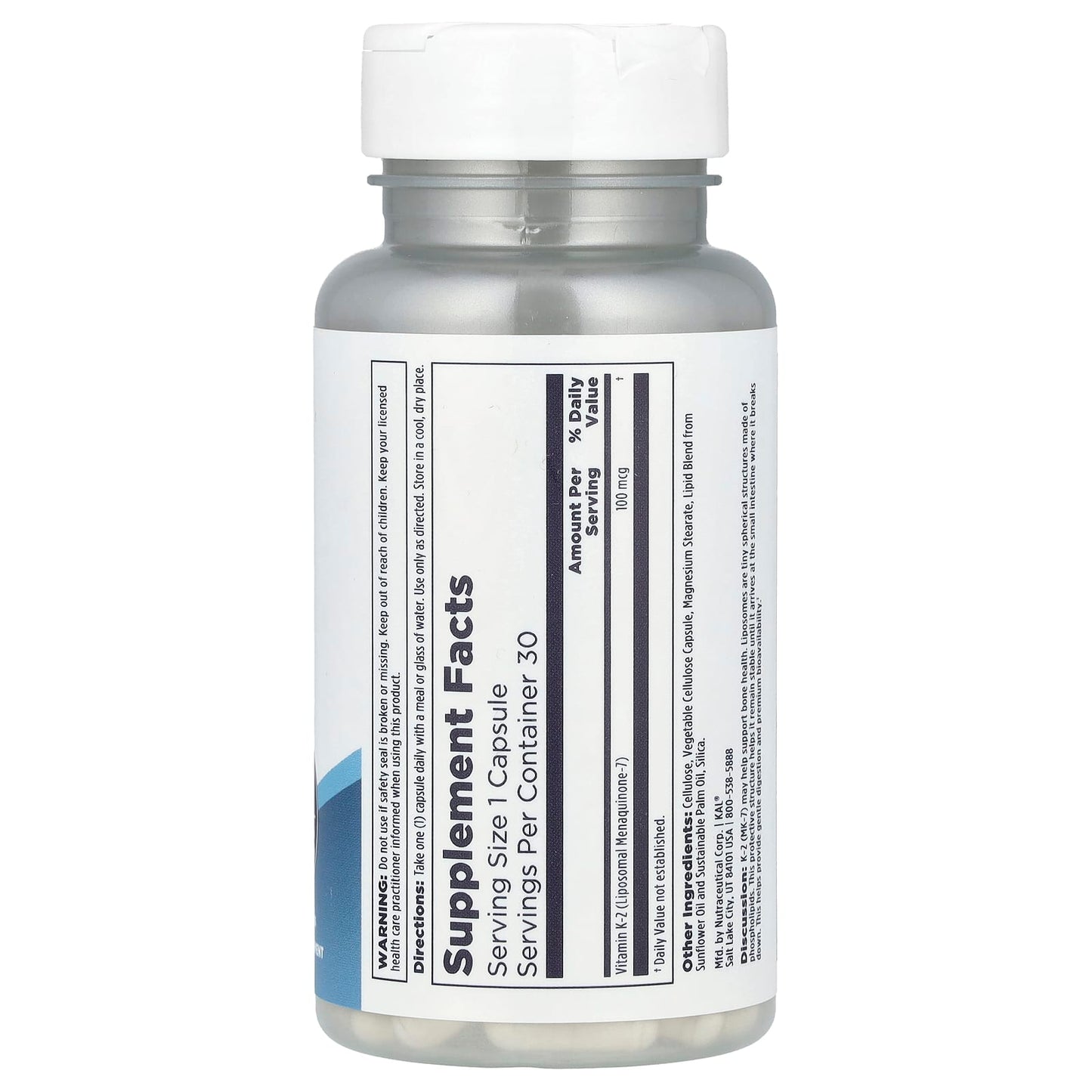 KAL, Liposomal K-2, 100 mcg, 30 VegCaps - Image 2
