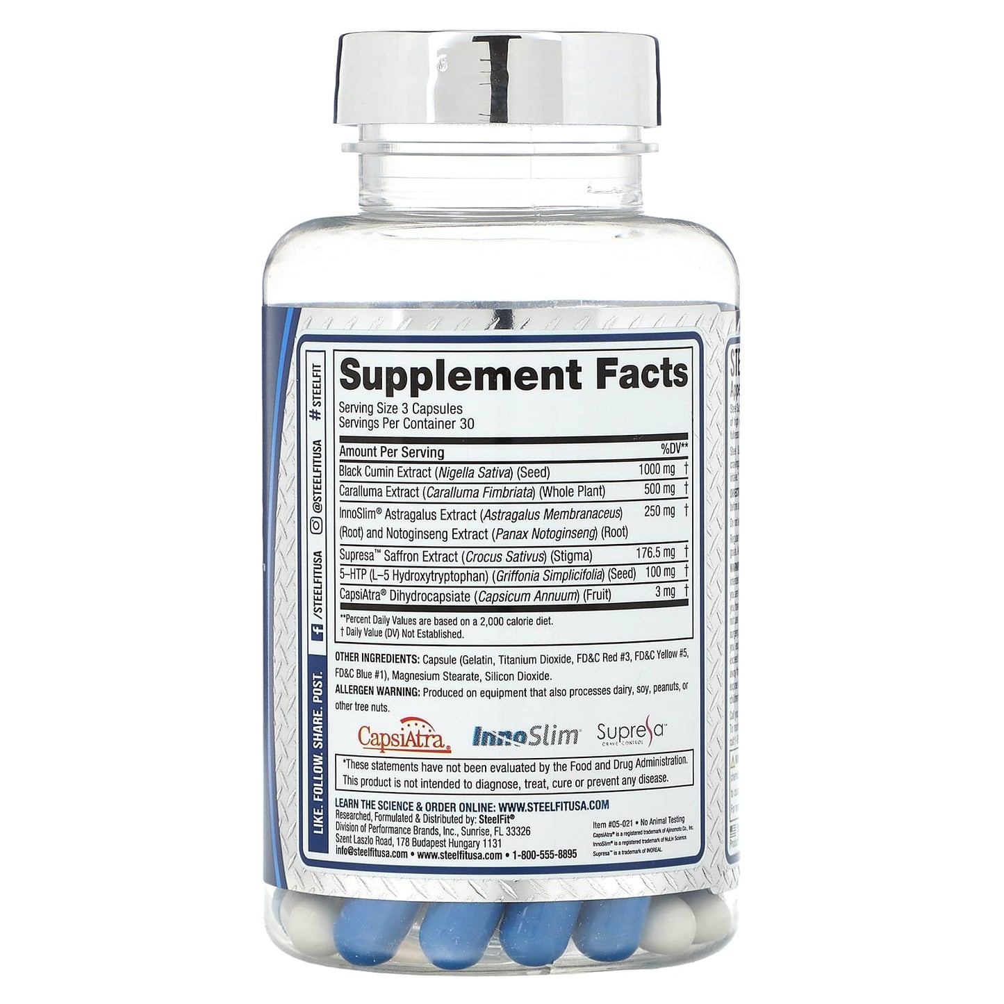 SteelFit, Steel Suppress, Appetite Suppressant, 90 Capsules - Image 2