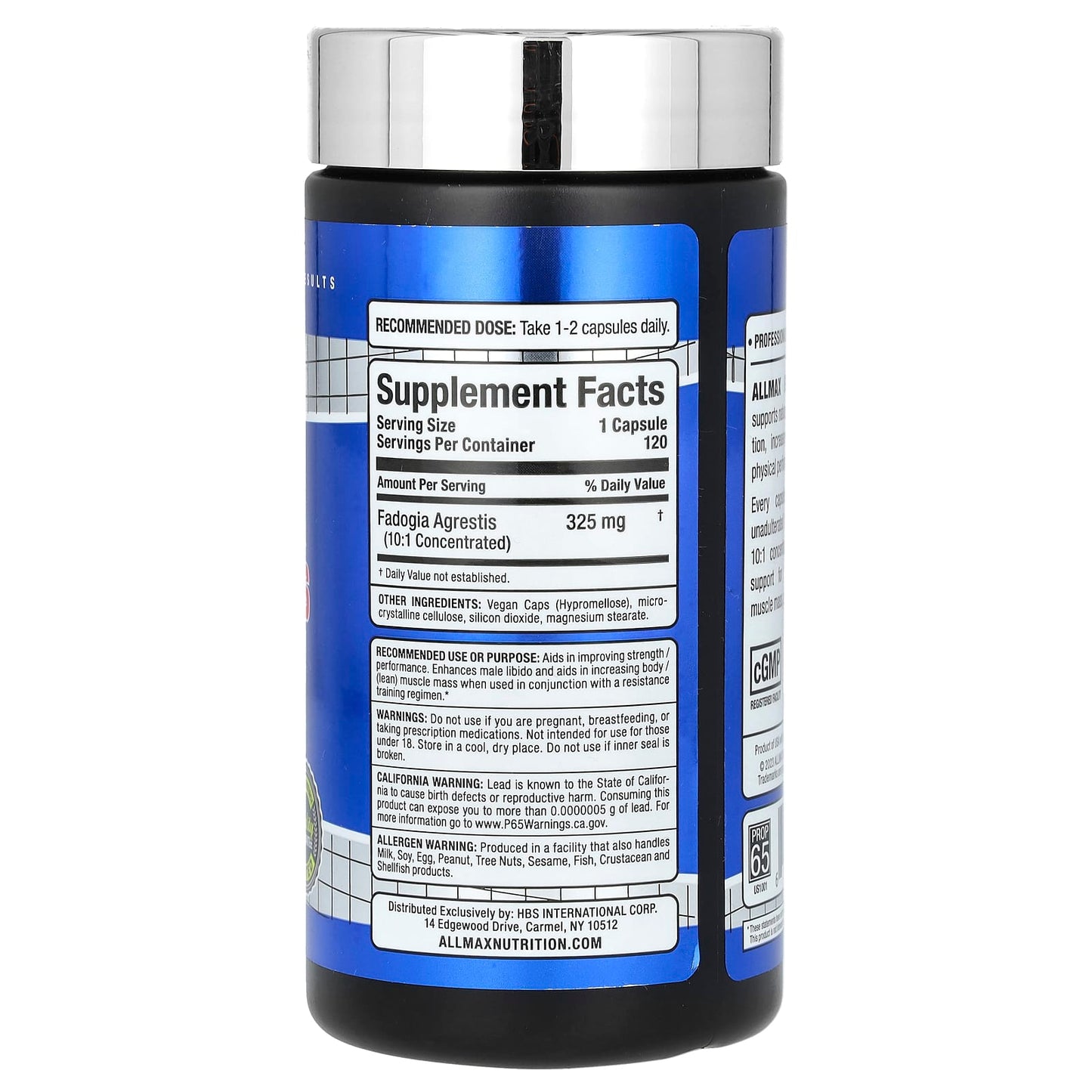 ALLMAX, Essentials, Fadogia Agrestis, 325 mg , 120 Capsules