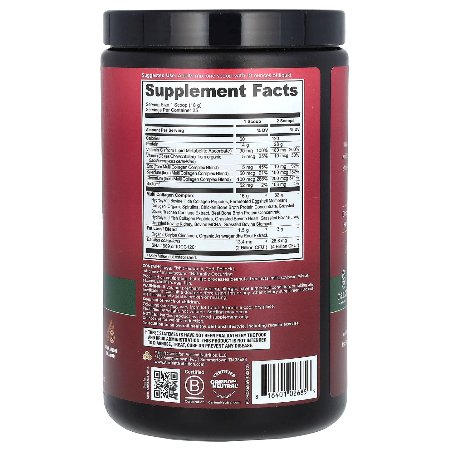 Ancient Nutrition Multi Collagen Advanced for Weight Management, 15.9 oz - Image 2