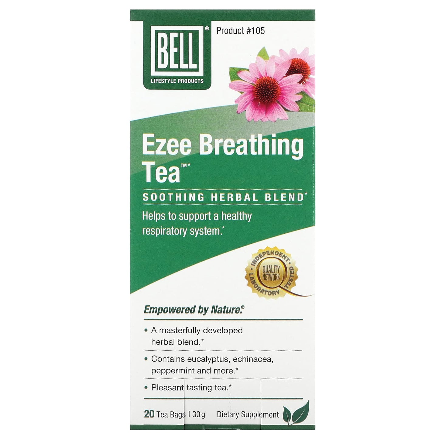 Bell Lifestyle, Ezee Breathing Tea™, Soothing Herbal Blend, 20 Tea Bags, 30 g