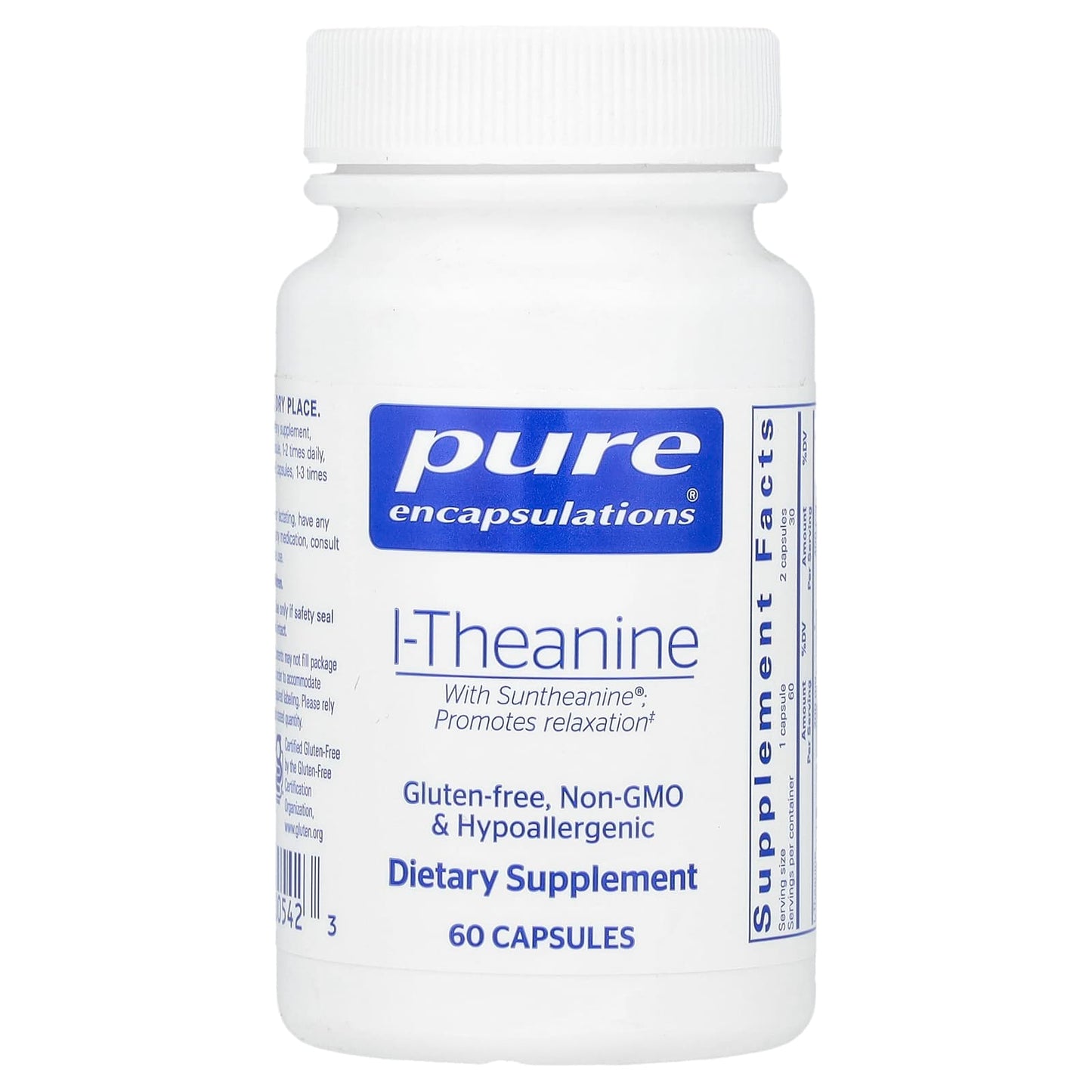Pure Encapsulations, l-Theanine, 60 Capsules - Image 1