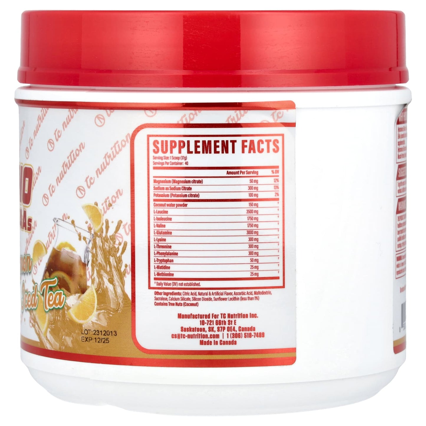 TC Nutrition, Hydramino EAAs, Lemon Iced Tea, 23.9 oz (680 g) - Image 2