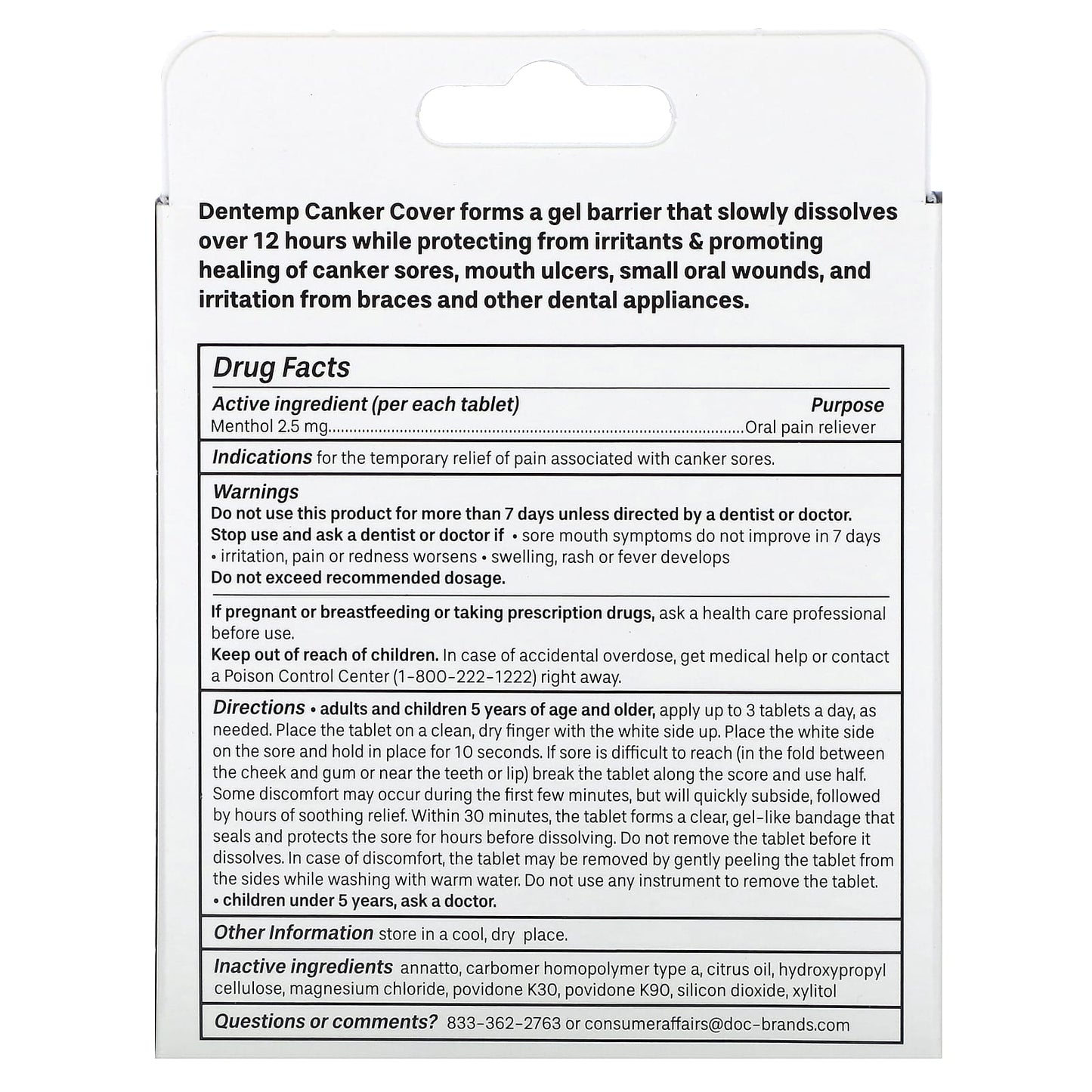 Dentemp Canker Sore Reliever, Fast Pain & Healing, 6 Cool Mint Tablets - Image 2