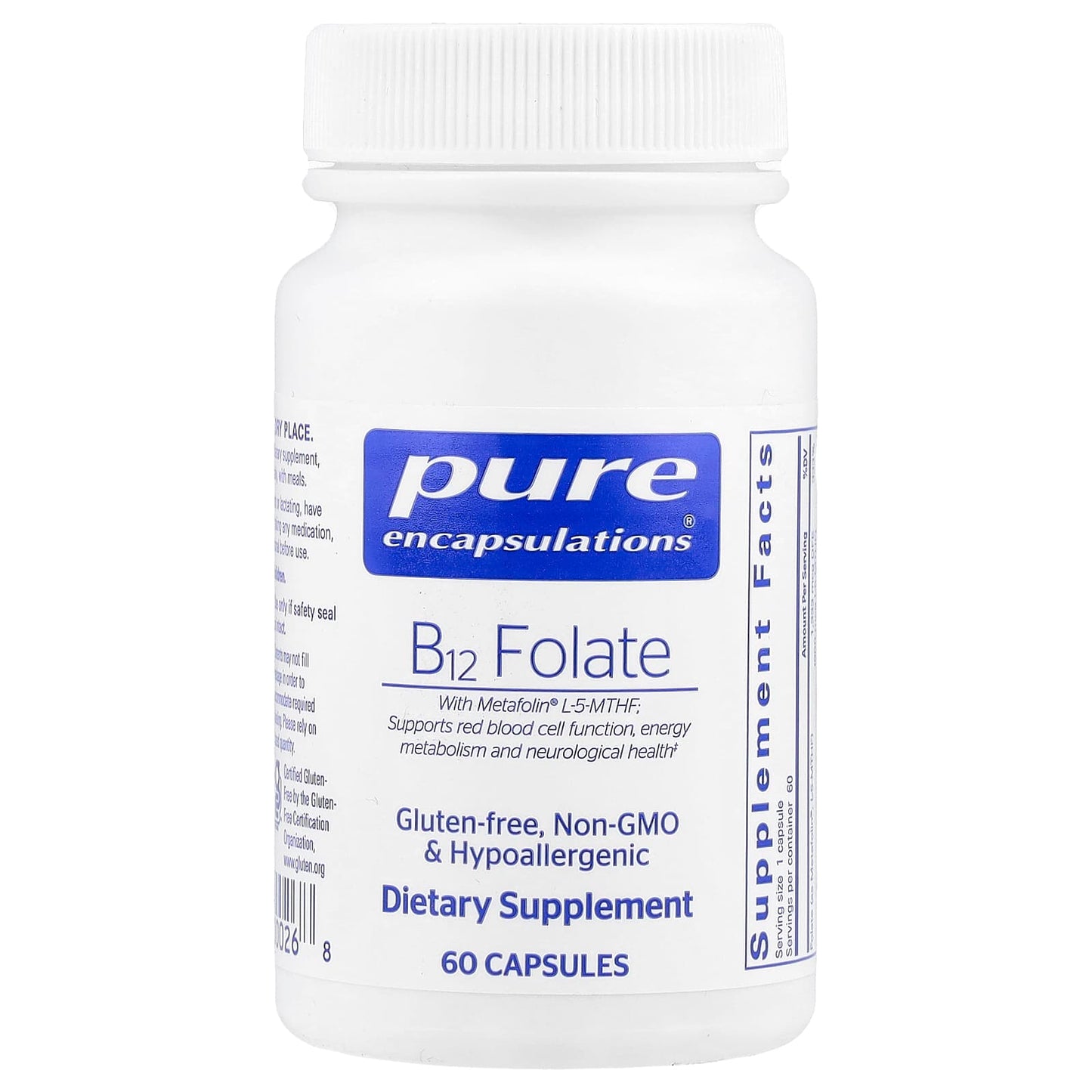 Pure Encapsulations, B12 Folate, 60 Capsules - Image 1
