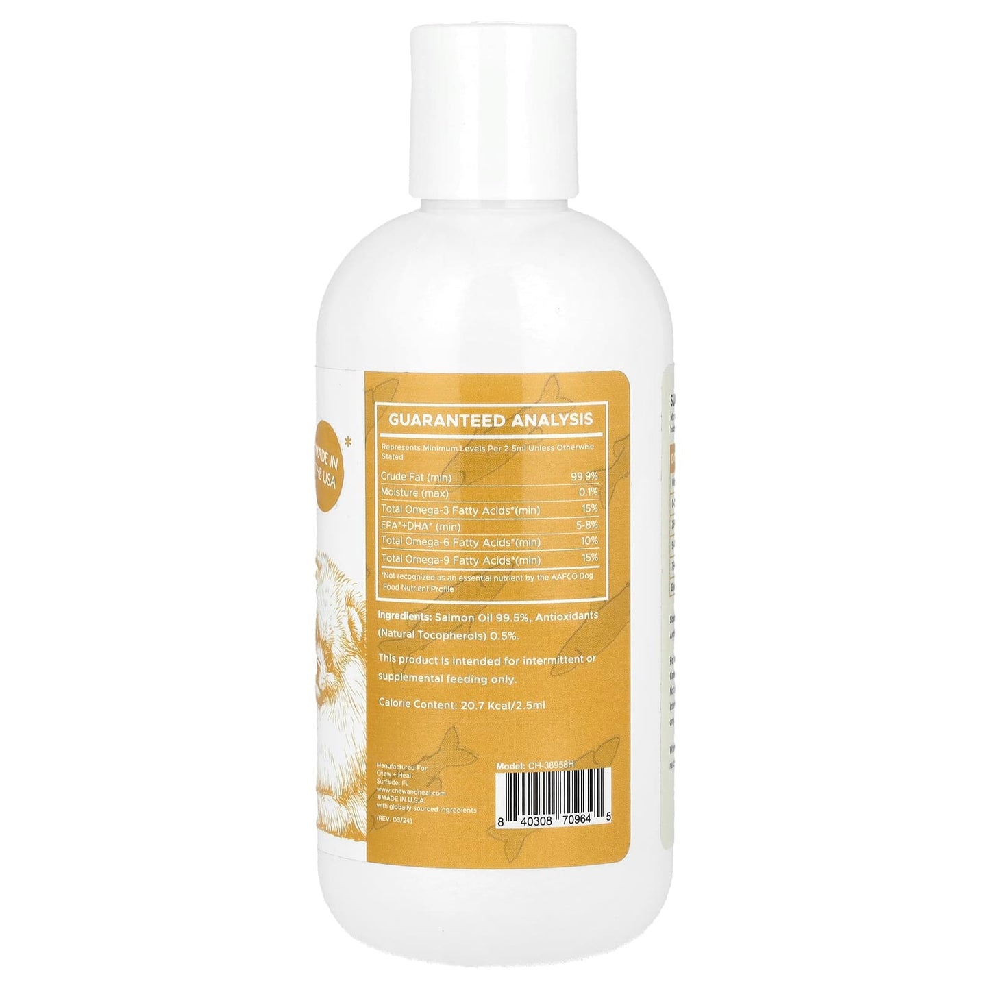 Chew + Heal, Norwegian Salmon Oil, For Dogs, 8 fl oz (237 ml)