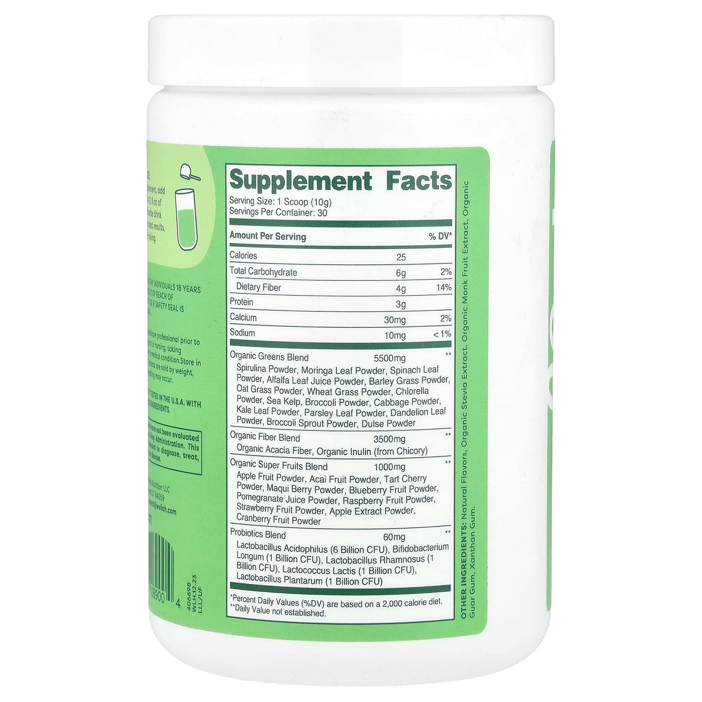 Wellah, Leaf Laugh Love, Daily Greens & Superfoods, Original, 11 oz (309 g) - Image 2