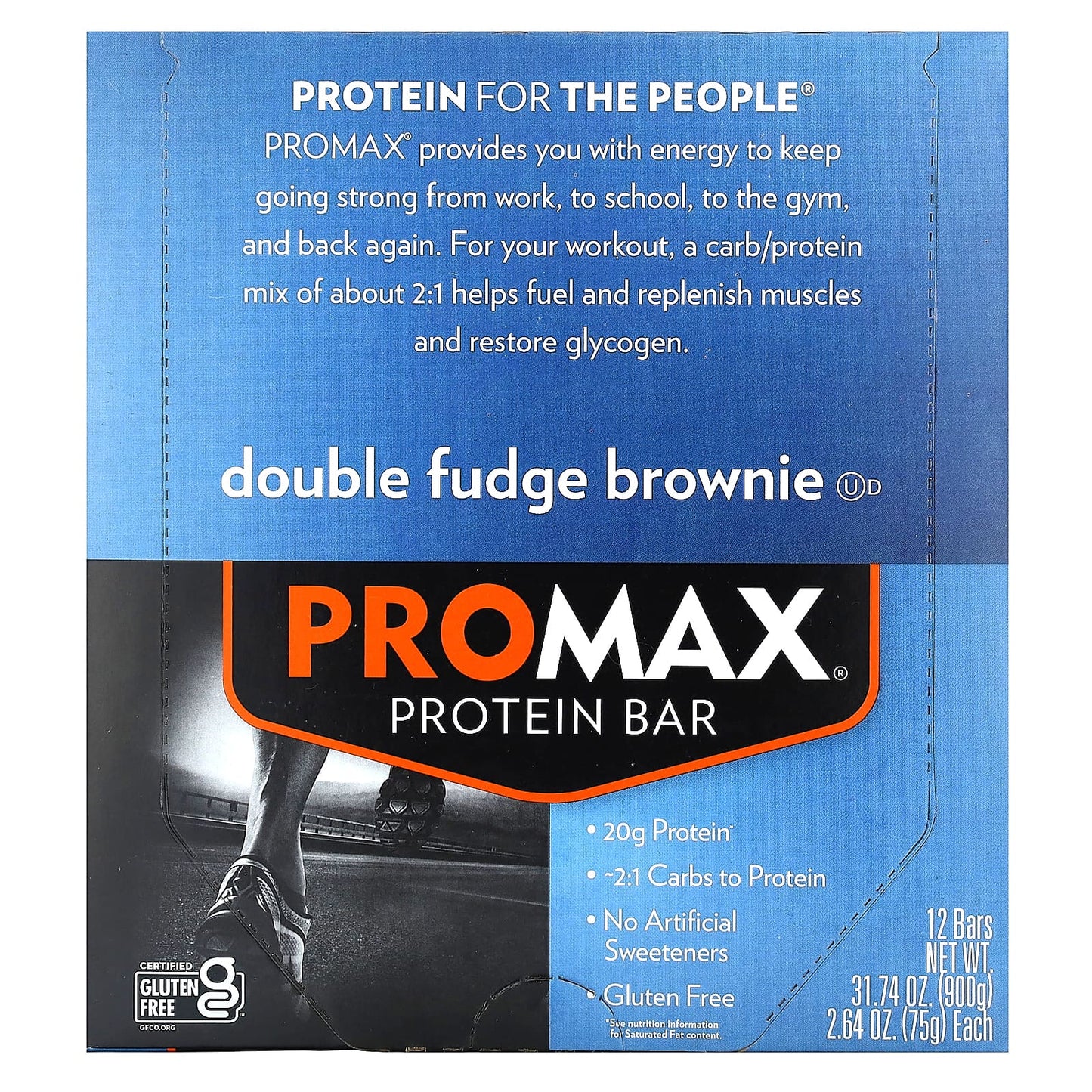 NuGo Nutrition, ProMax Protein Bar, Double Fudge Brownie, 12 Bars, 2.64 oz (75 g) Each - Image 1