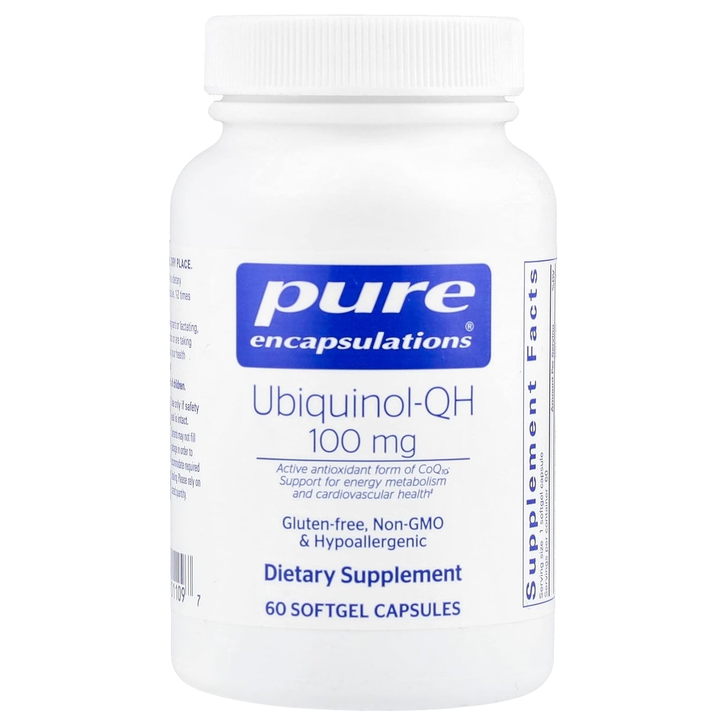 Pure Encapsulations, Ubiquinol-QH, 100 mg, 60 Softgel Capsules - Image 1