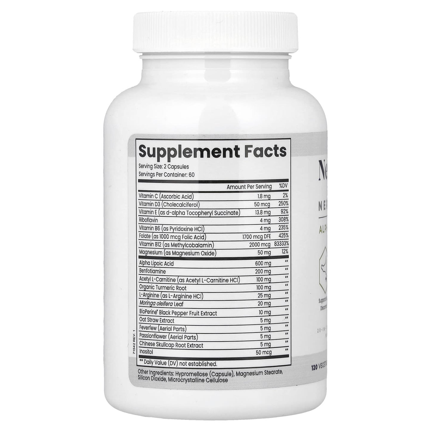 Zen Nutrients, NeuraZenx®, Nerve Support, 120 Vegetable Capsules