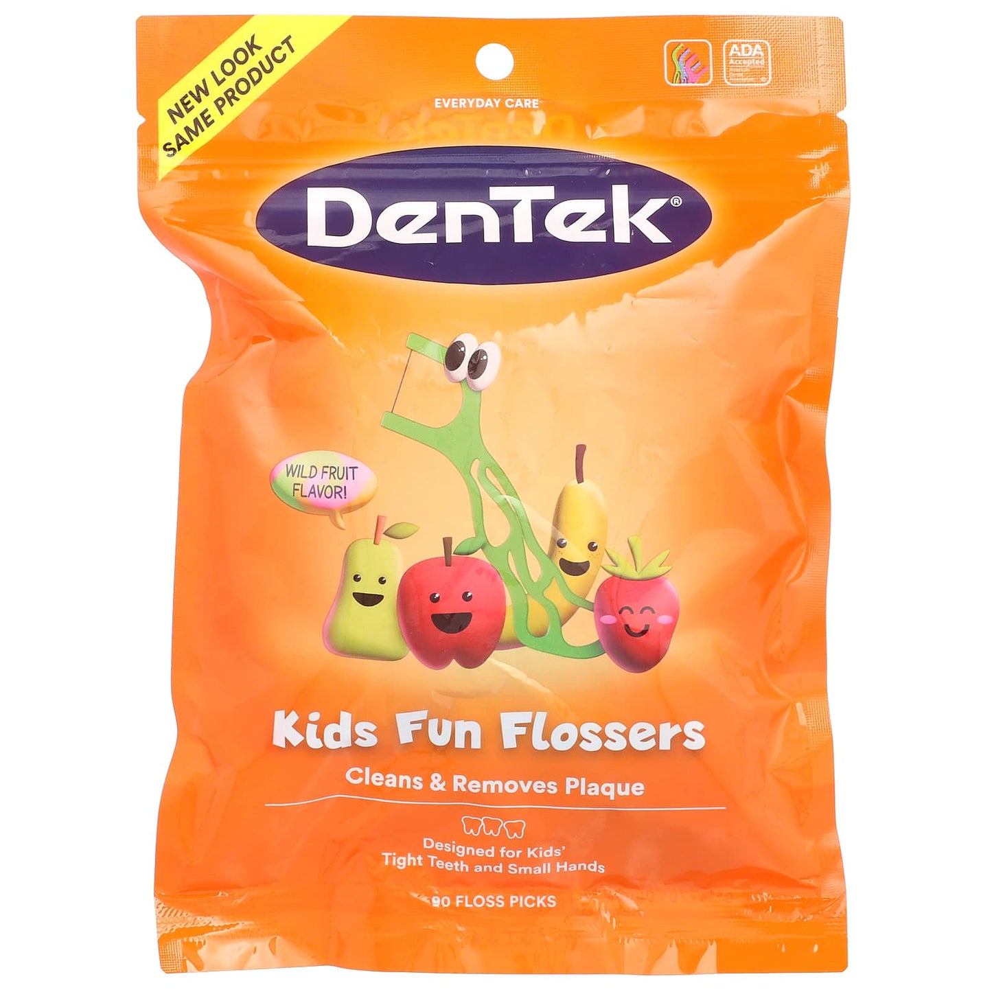Wild Fruit Kids Flossers by DenTek, 90 Floss Picks, Fun & Easy Oral Care - Image 1