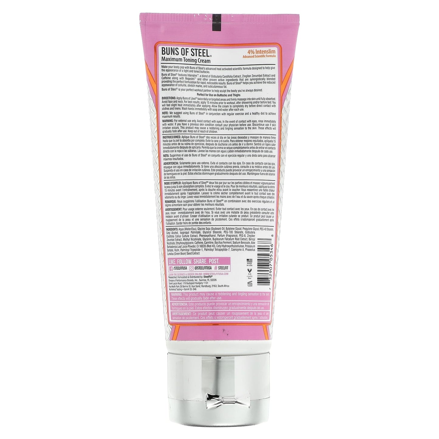 SteelFit, Buns Of Steel, Maximum Toning Cream, 3.4 fl oz (100 ml) - Image 2