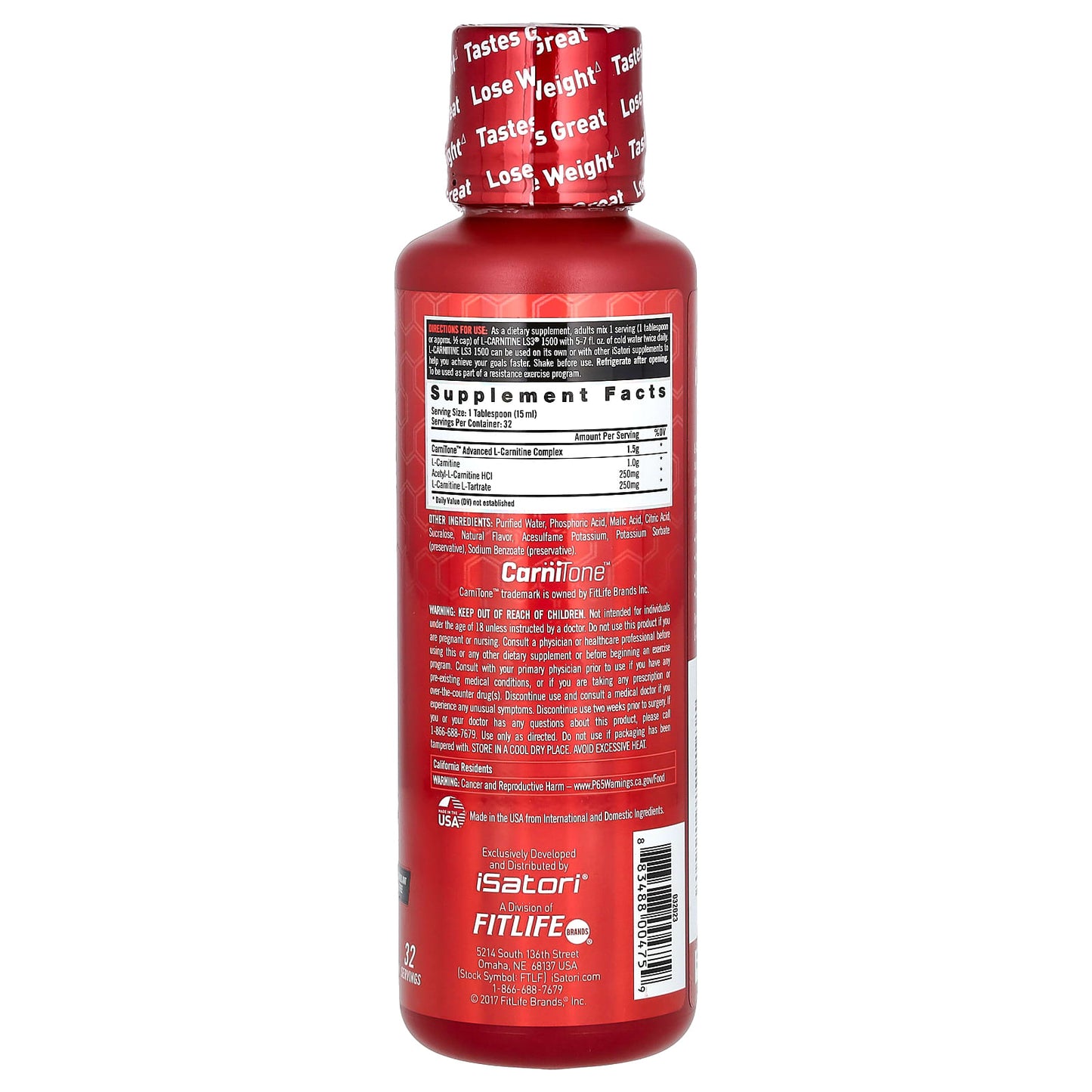 Boost Metabolism & Lose Weight with Isatori's L-Carnitine LS3 1500 - Image 2