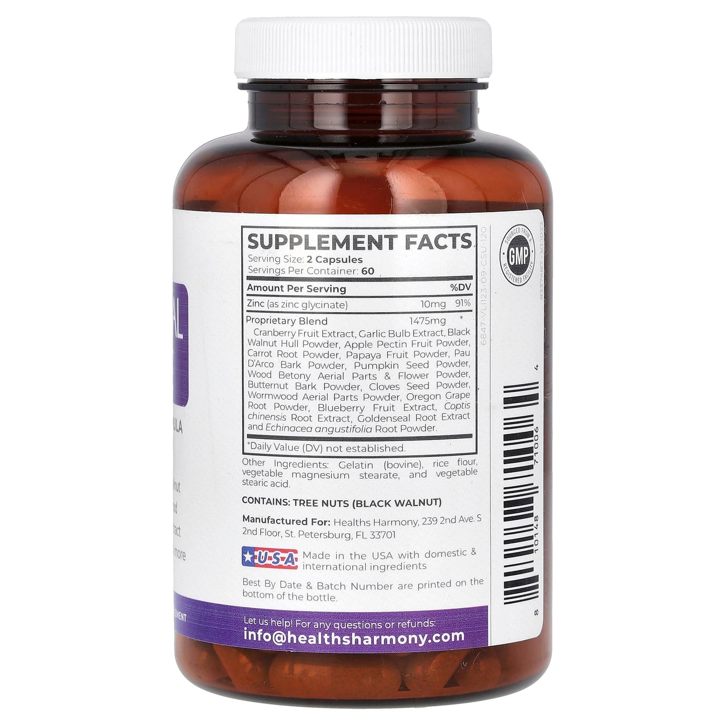 Intestinal Cleanse & Support | 120 Capsules by Healths Harmony - Image 2
