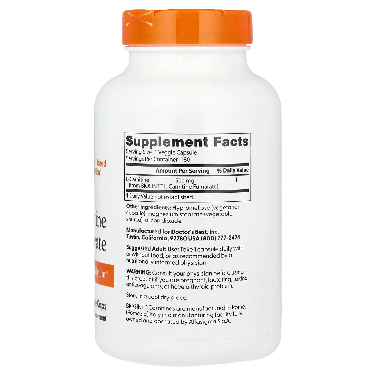 Doctor's Best L-Carnitine Fumarate for Fat Loss & Energy Boost - Image 2