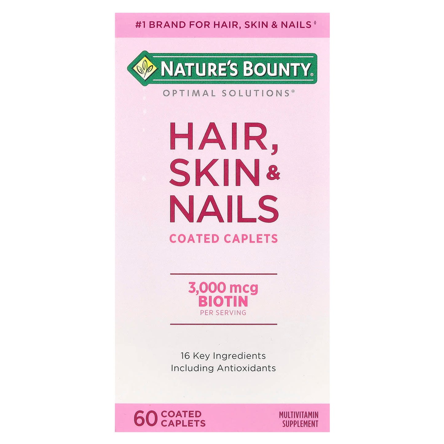 Nature's Bounty, Hair, Skin & Nails, 60 Coated Caplets - Image 1