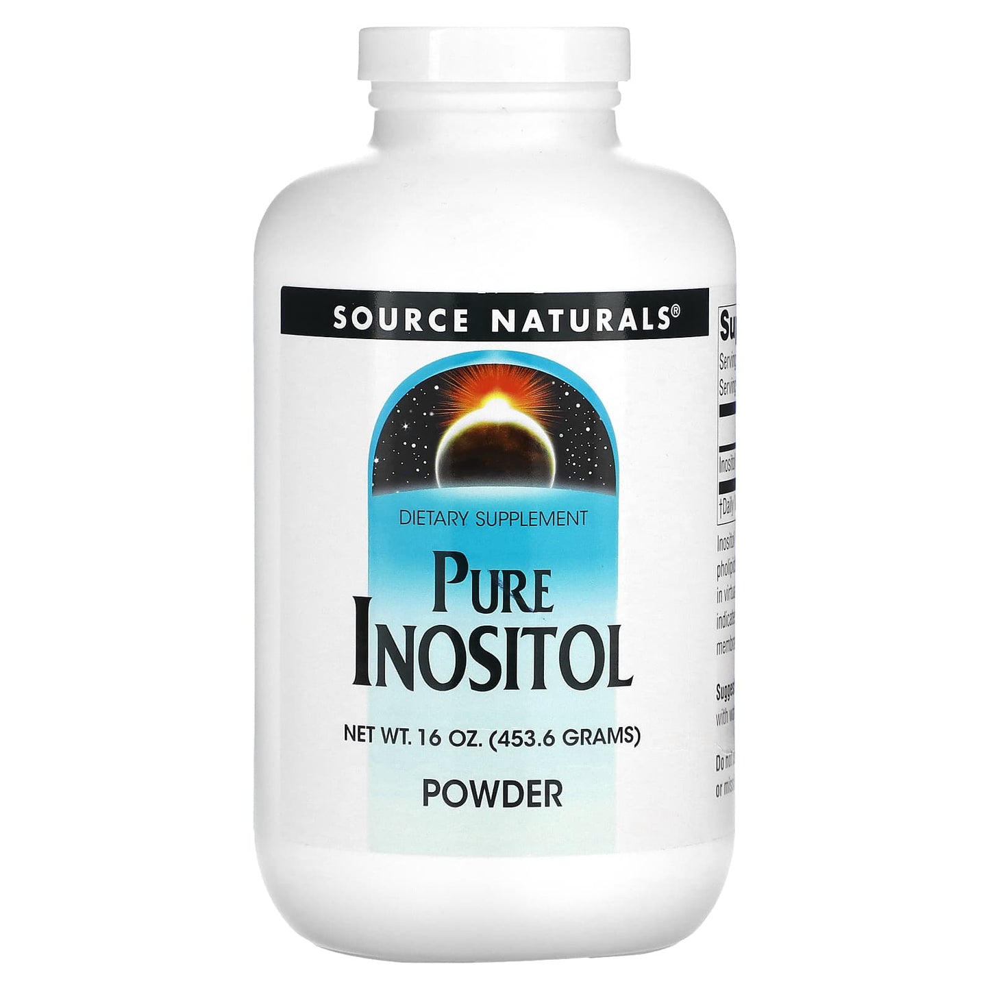 Source Naturals, Pure Inositol Powder, 16 oz (453.6 g) - Image 1