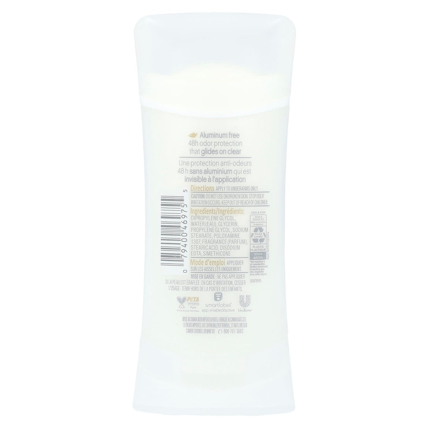 Dove Aluminum-Free Sensitive Deodorant, 48H Protection, Vegan, 2.6 oz - Image 2