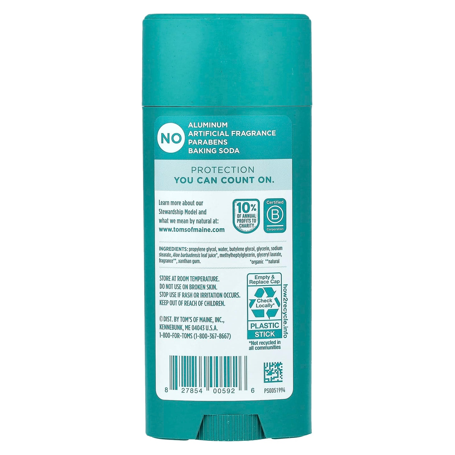 Tom's of Maine, Aluminum Free Deodorant, Clean Coast, 3.25 oz (92 g) - Image 2