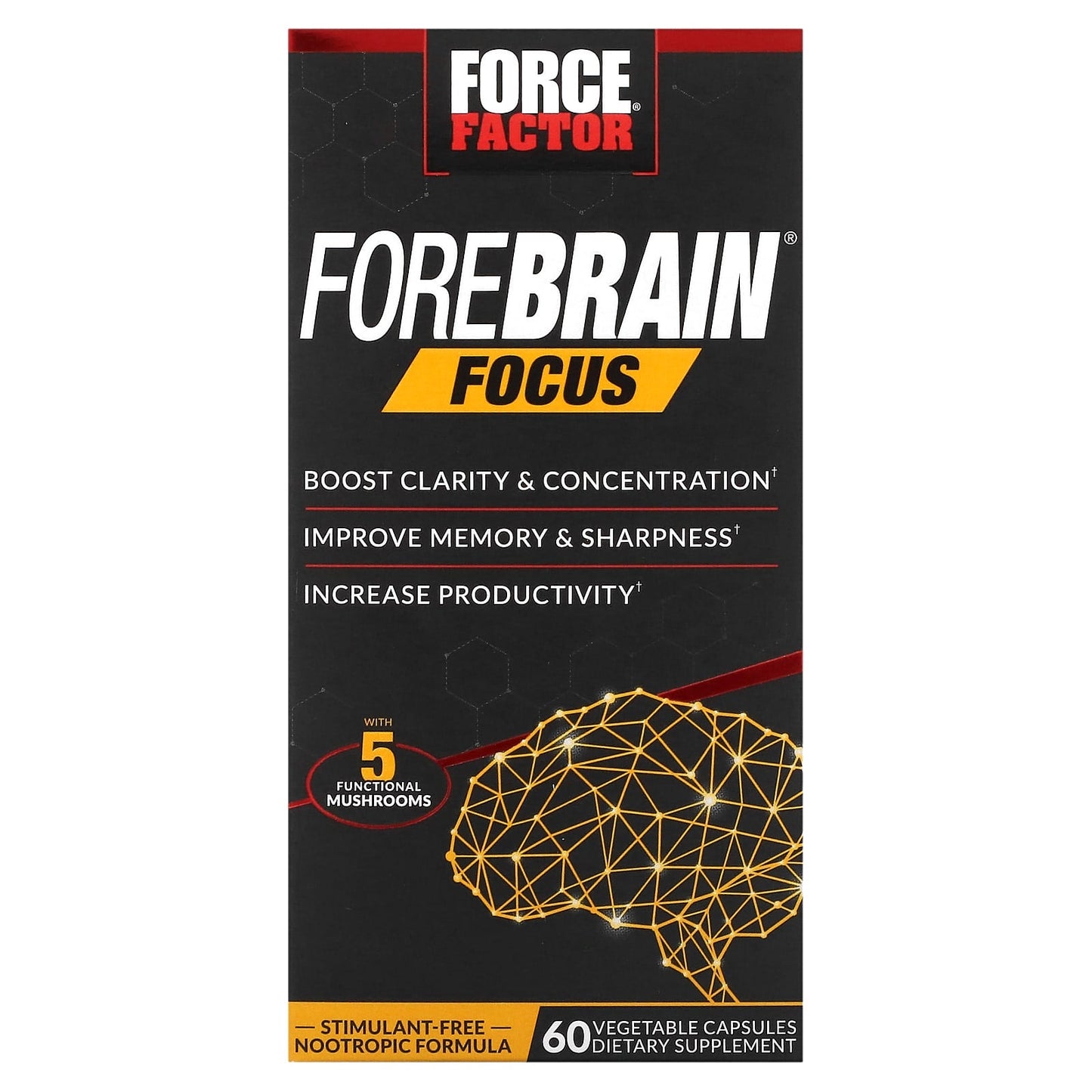 Boost Brain Clarity & Focus with Force Factor Forebrain Focus - 60 Capsules - Image 1