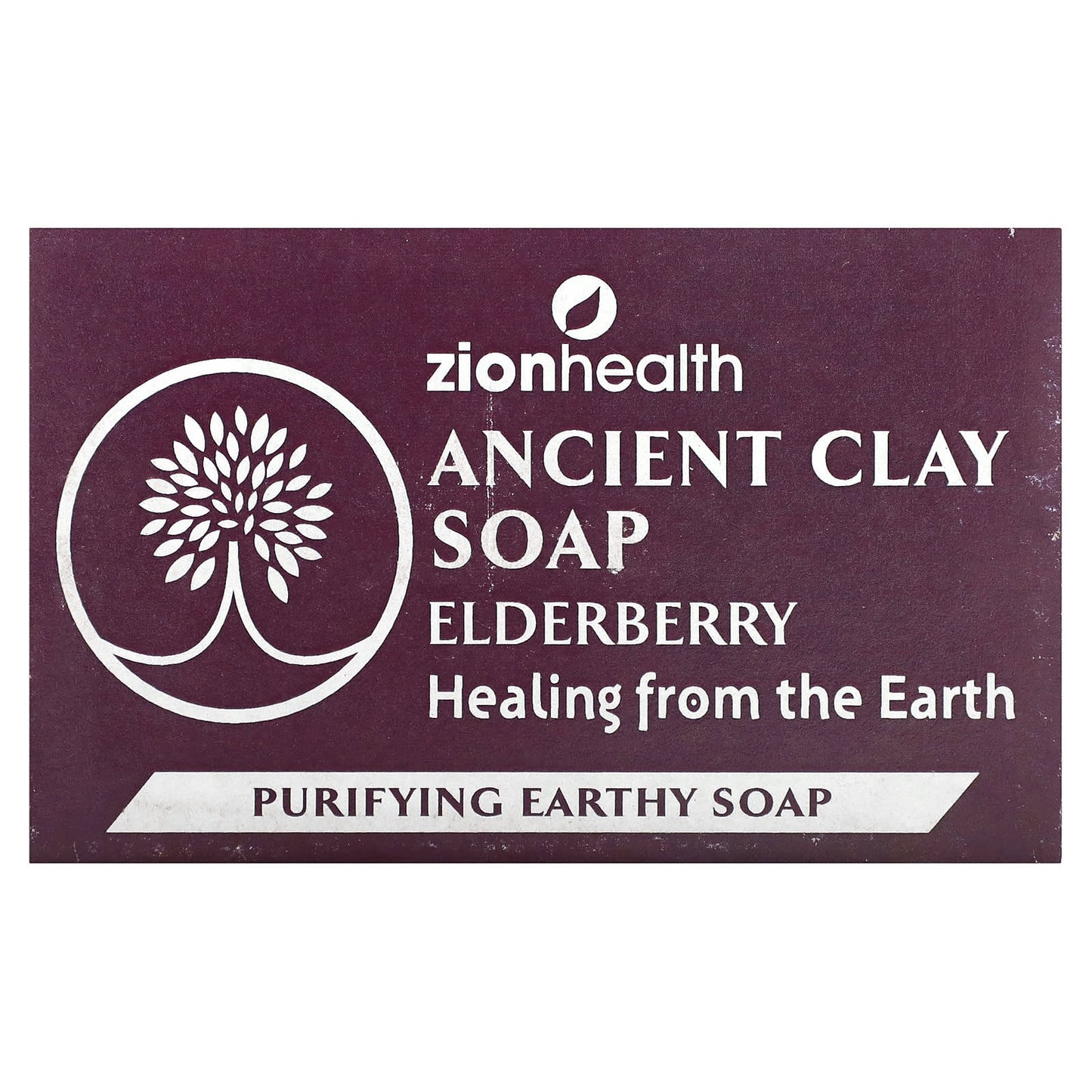 Zion Health, Ancient Clay Bar Soap, Elderberry, 6 oz (170 g) - Image 1