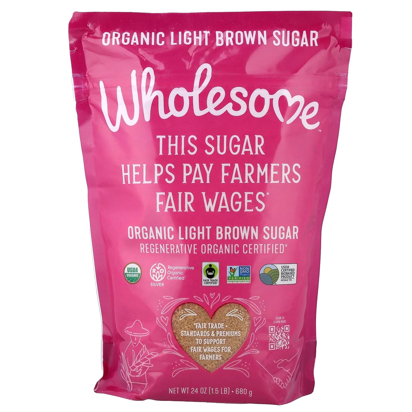 Wholesome Sweeteners, Organic Light Brown Sugar, 24 oz (680 g) - Image 1