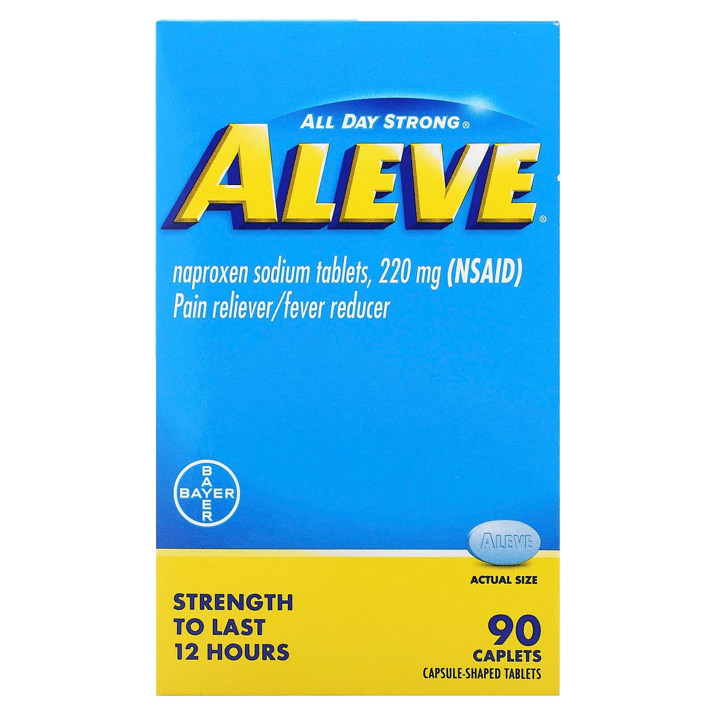 Aleve Pain Reliever & Fever Reducer, 90 Caplets - Image 1
