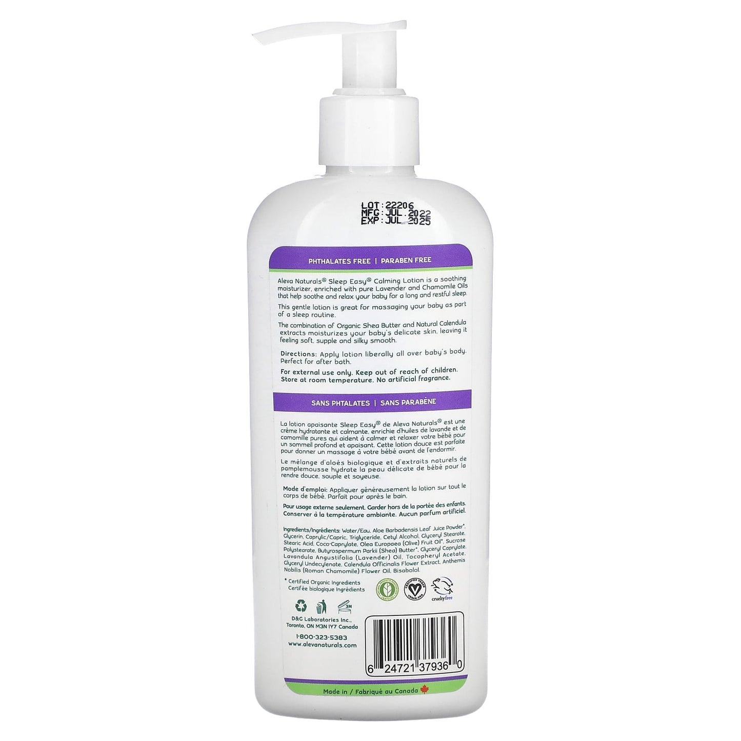 Aleva Naturals Sleep Easy Calming Lotion for Babies - 8 fl oz (240 ml) - Image 2