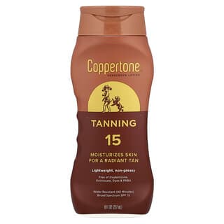 Coppertone Tanning Sunscreen Lotion, SPF 15, 8 fl oz, Water Resistant