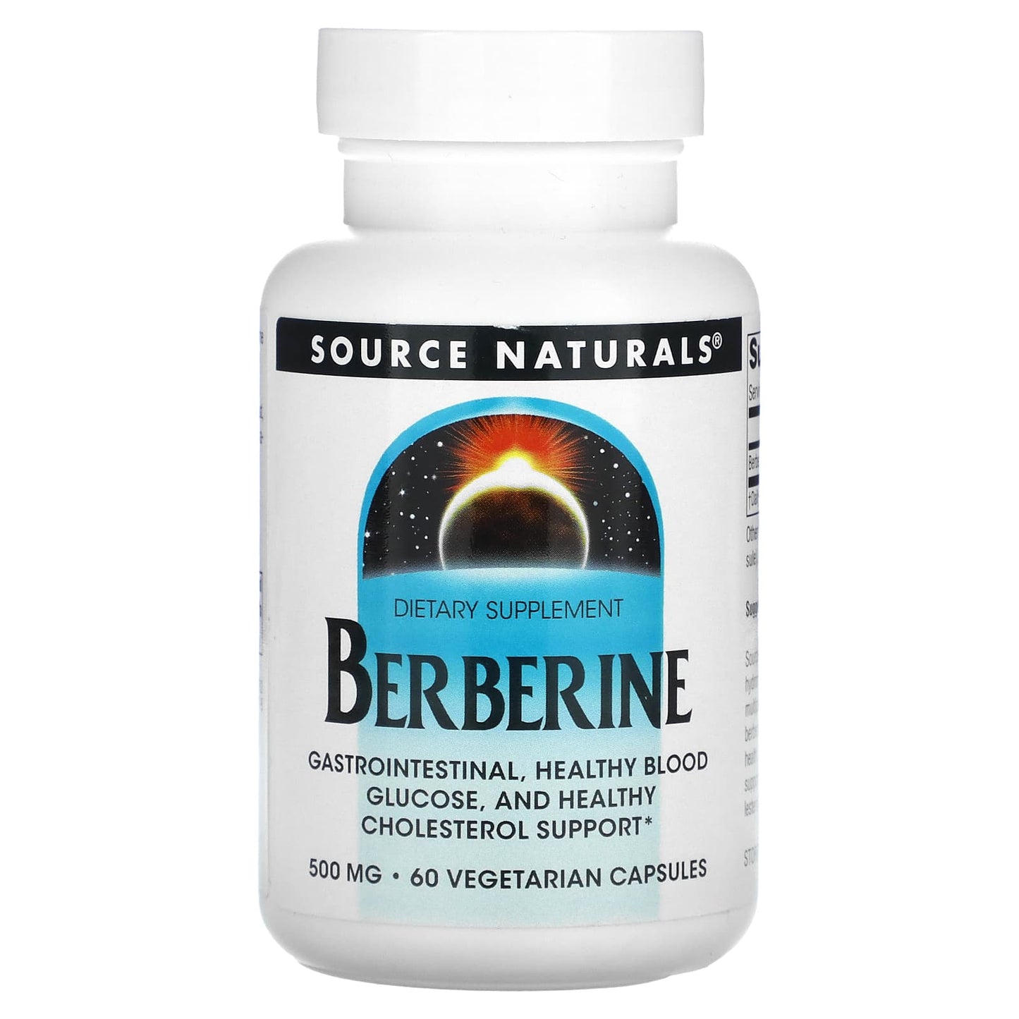 Source Naturals, Berberine, 500 mg, 60 Vegetarian Capsules - Image 1