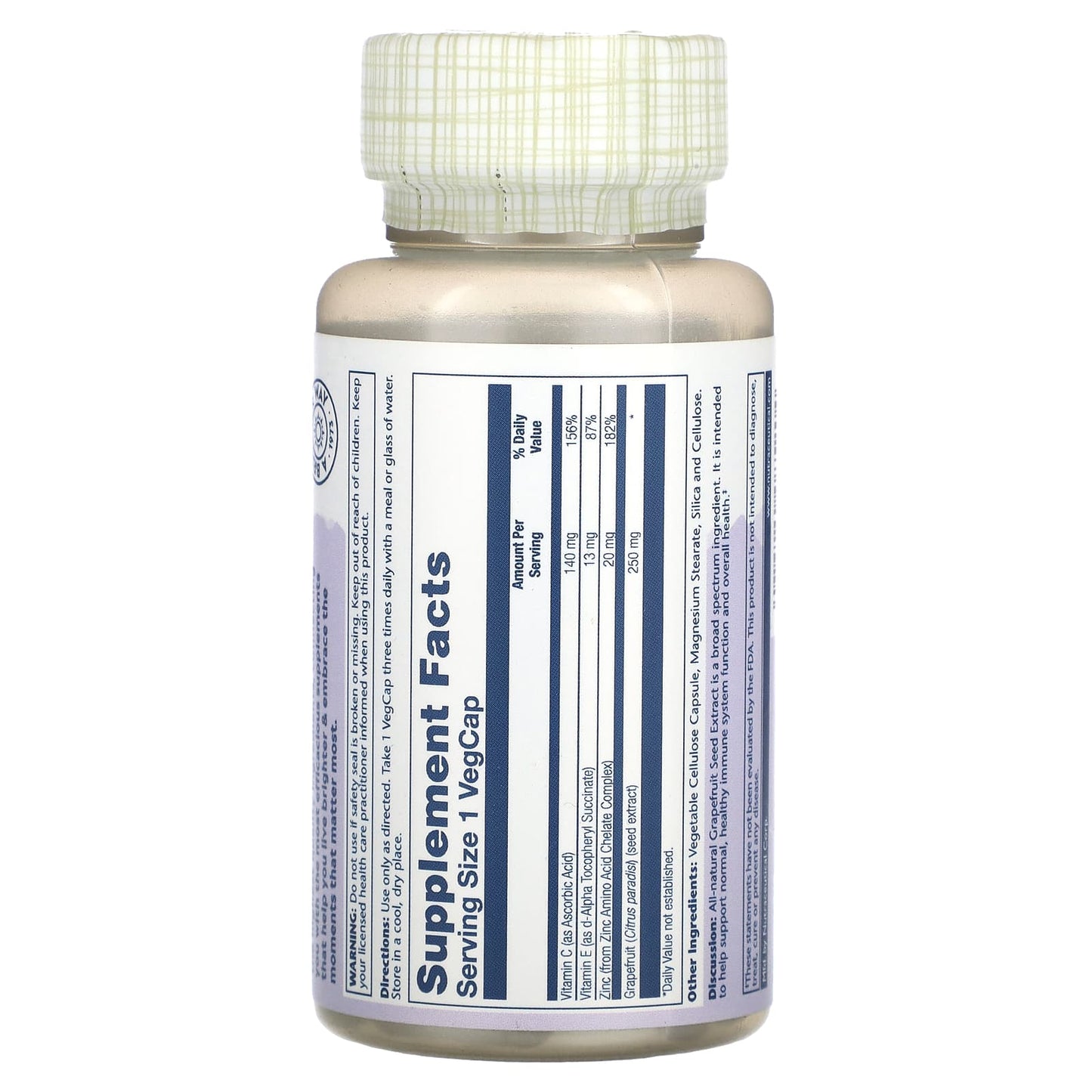 Solaray, Grapefruit Seed Extract, 250 mg, 60 VegCaps - Image 2