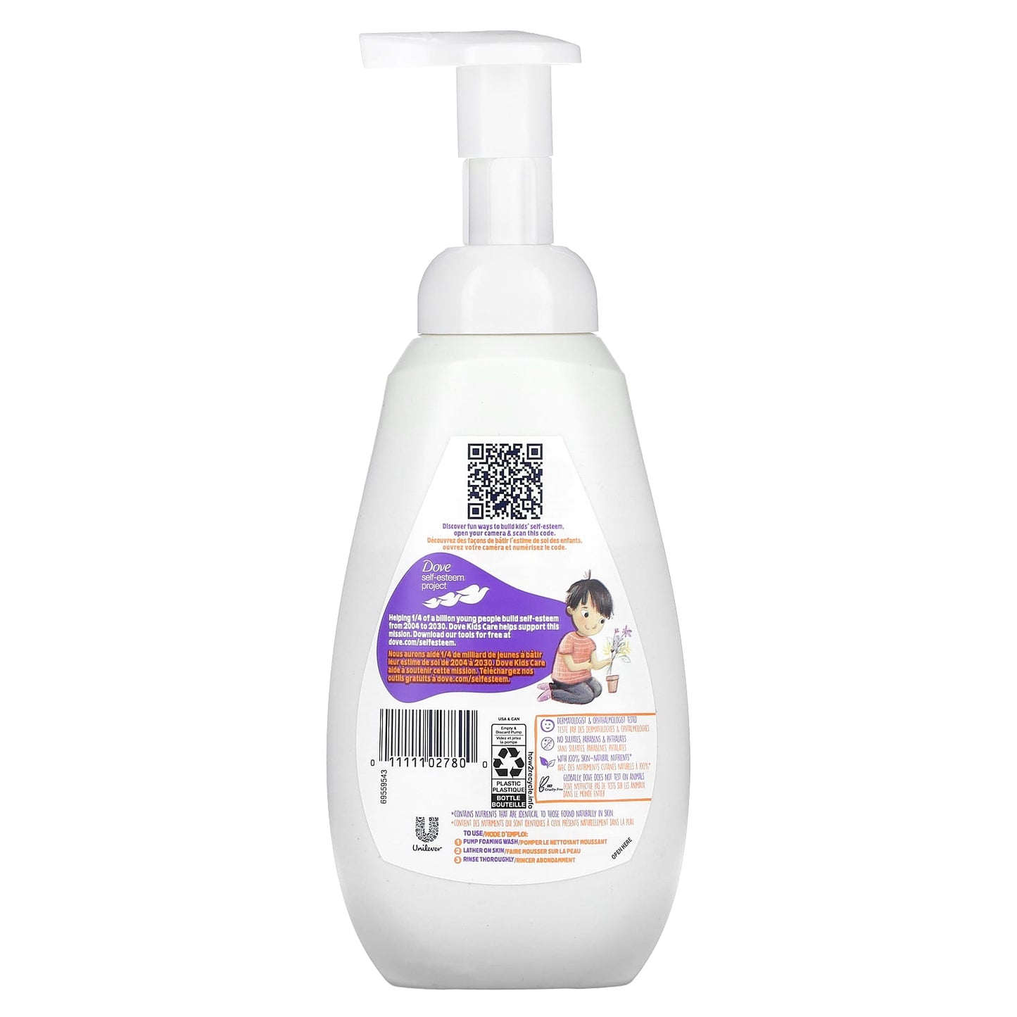 Dove Kids Care Berry Smoothie Foaming Body Wash, Hypoallergenic, 13.5 fl oz (400 ml) - Image 2