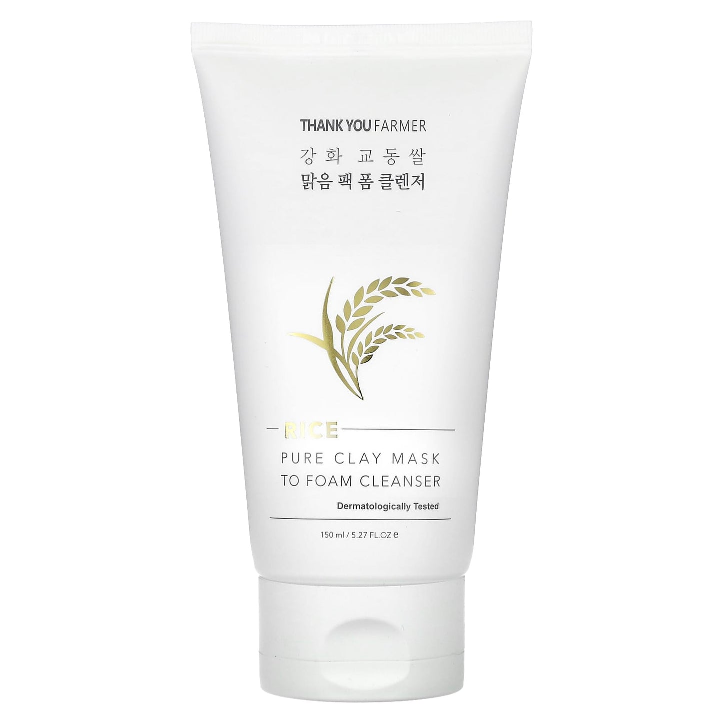 Thank You Farmer, Rice, Pure Clay Mask To Foam Cleanser, 5.27 fl oz (150 ml) - Image 1