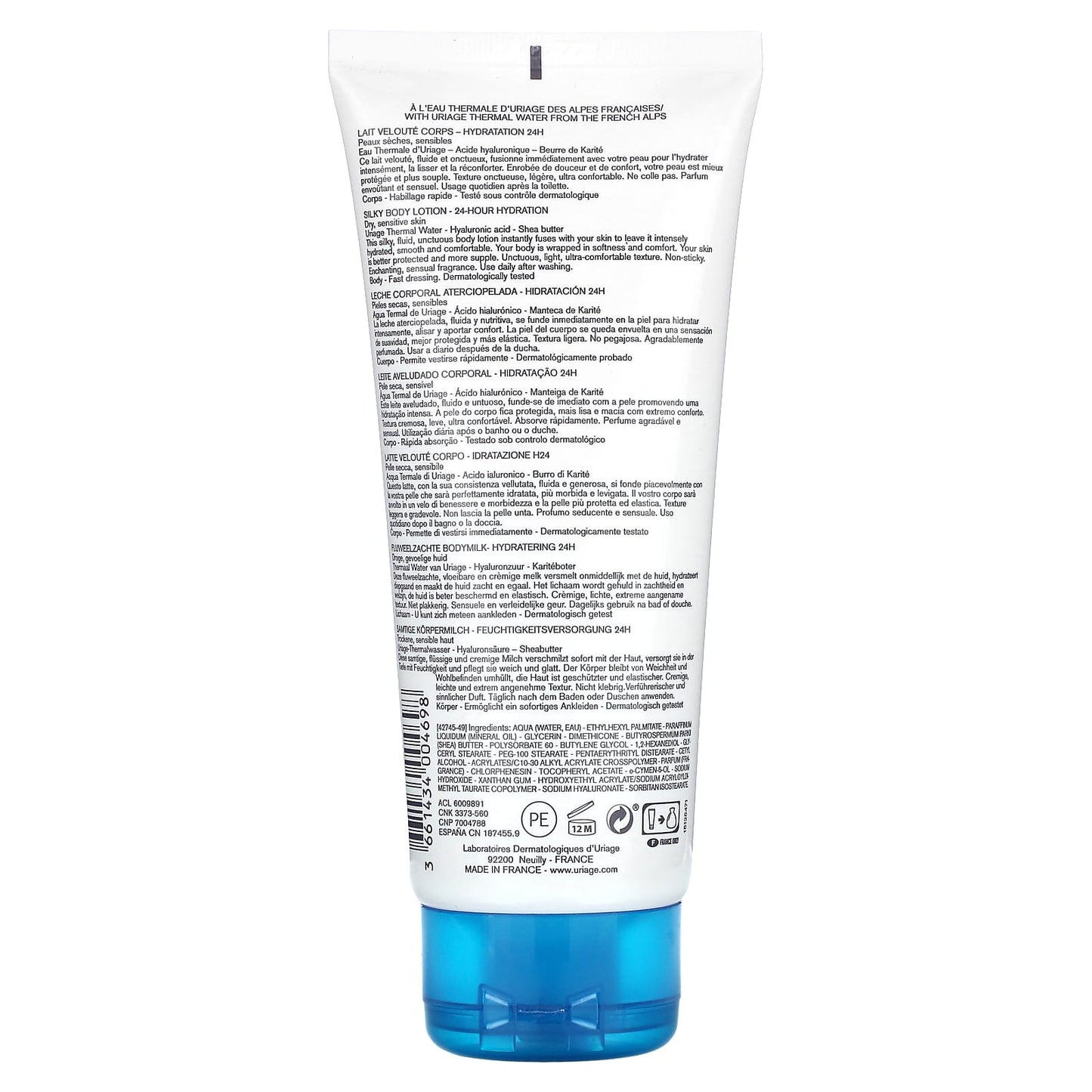 Uriage, EAU Thermale, Silky Body Lotion, Dry, Sensitive Skin, 6.8 fl oz (200 ml) - Image 2