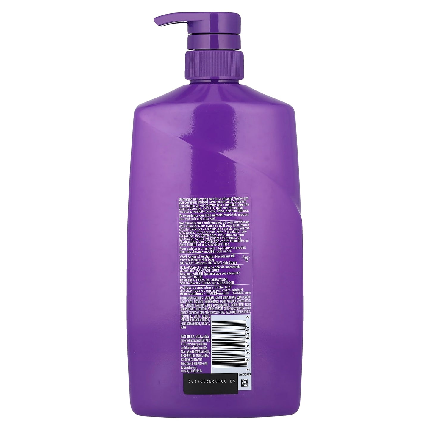 Aussie Total Miracle 7-in-1 Shampoo with Apricot Oil and Macadamia - 26.2 fl oz - Image 2