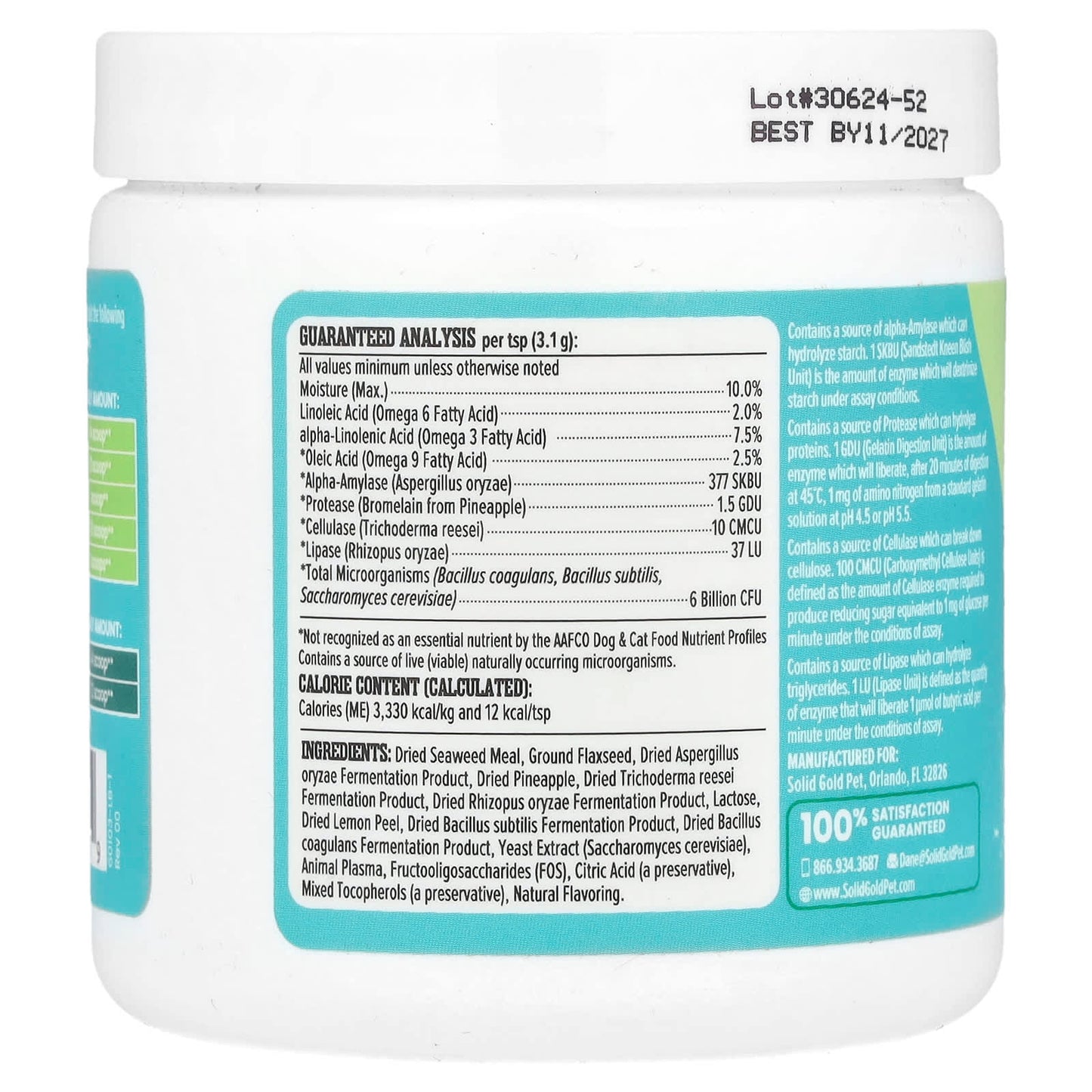 Solid Gold, SeaMeal™ Pre & Probiotic, For Dogs & Cats, 3.5 oz (99 g) - Image 2