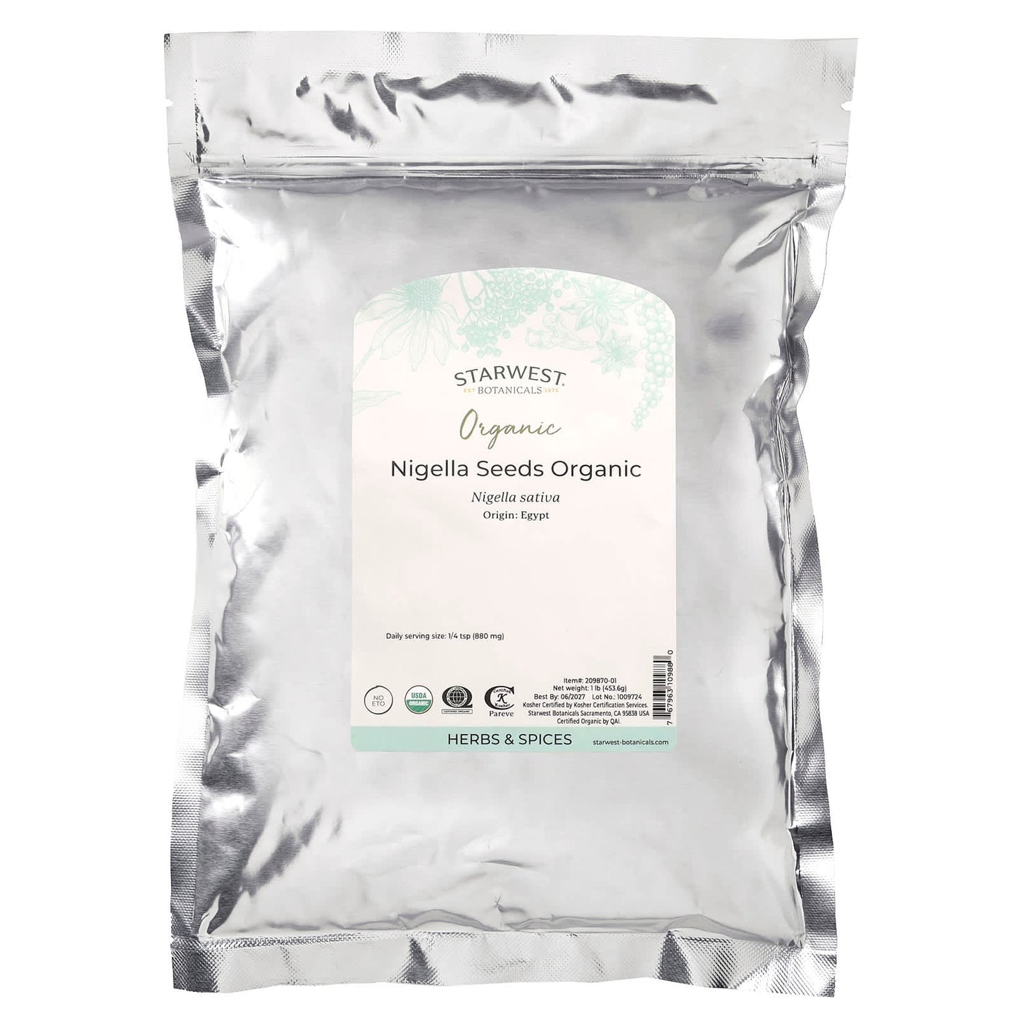 Starwest Botanicals, Organic Nigella Seeds, 1 lb (453.6 mg) - Image 2