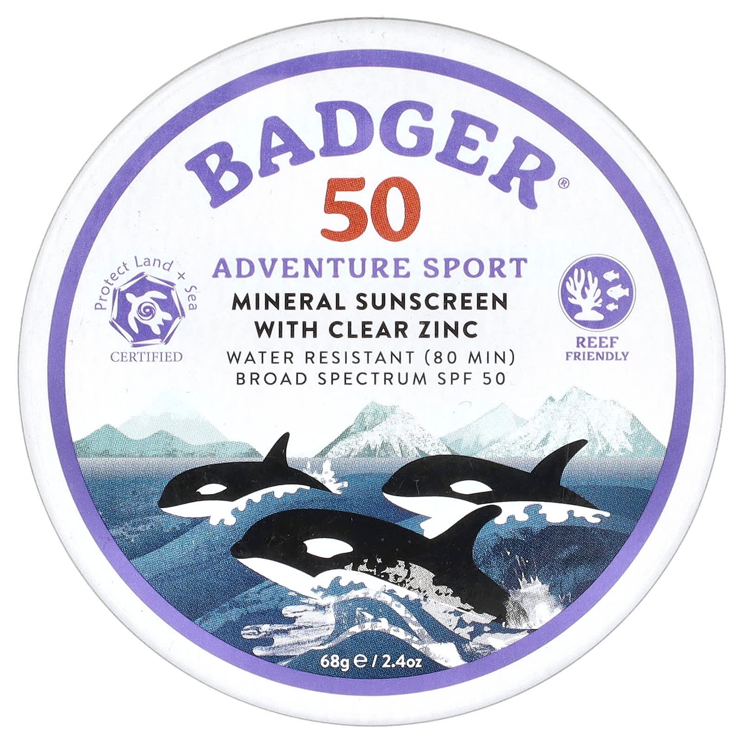 Protect Land + Sea Certified Mineral Sunscreen with Clear Zinc SPF 50 - 2.4 oz - Image 1