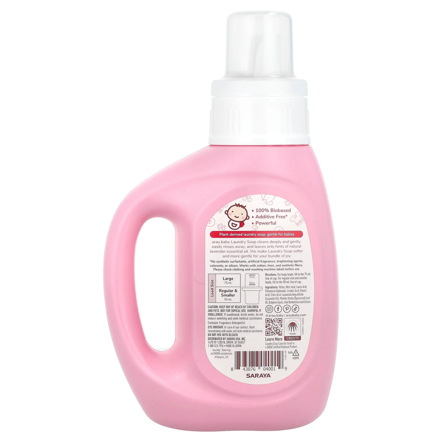 arau.baby Laundry Soap, Gentle for Babies, 27 fl oz (800 ml), Lavender Scent - Image 2