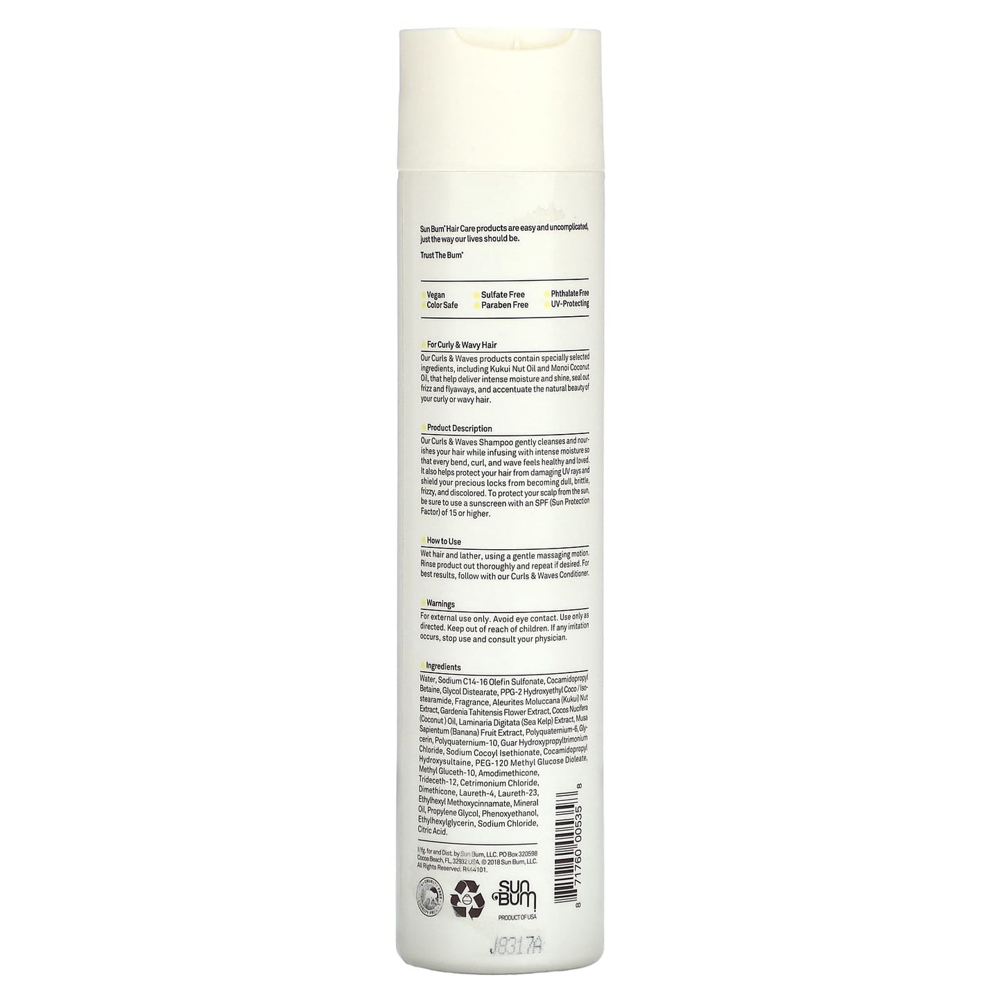 Sun Bum, Curls & Waves Shampoo, For Wavy to Tight Curls, 10 fl oz (300 ml) - Image 2