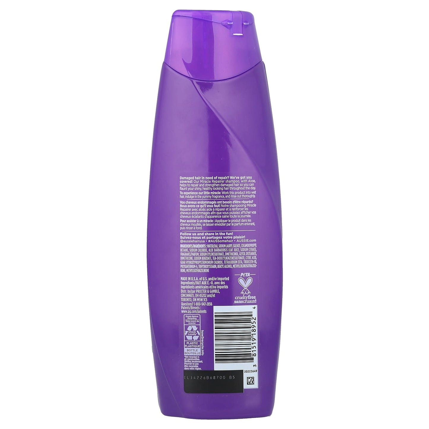 Aussie Miracle Repair Shampoo with Aloe for Damaged Hair - Image 2