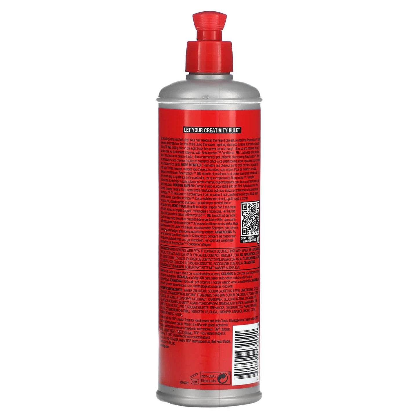 TIGI, Bed Head, Resurrection, Super Repair Shampoo, For Weak, Brittle Hair, 13.53 fl oz (400 ml) - Image 2