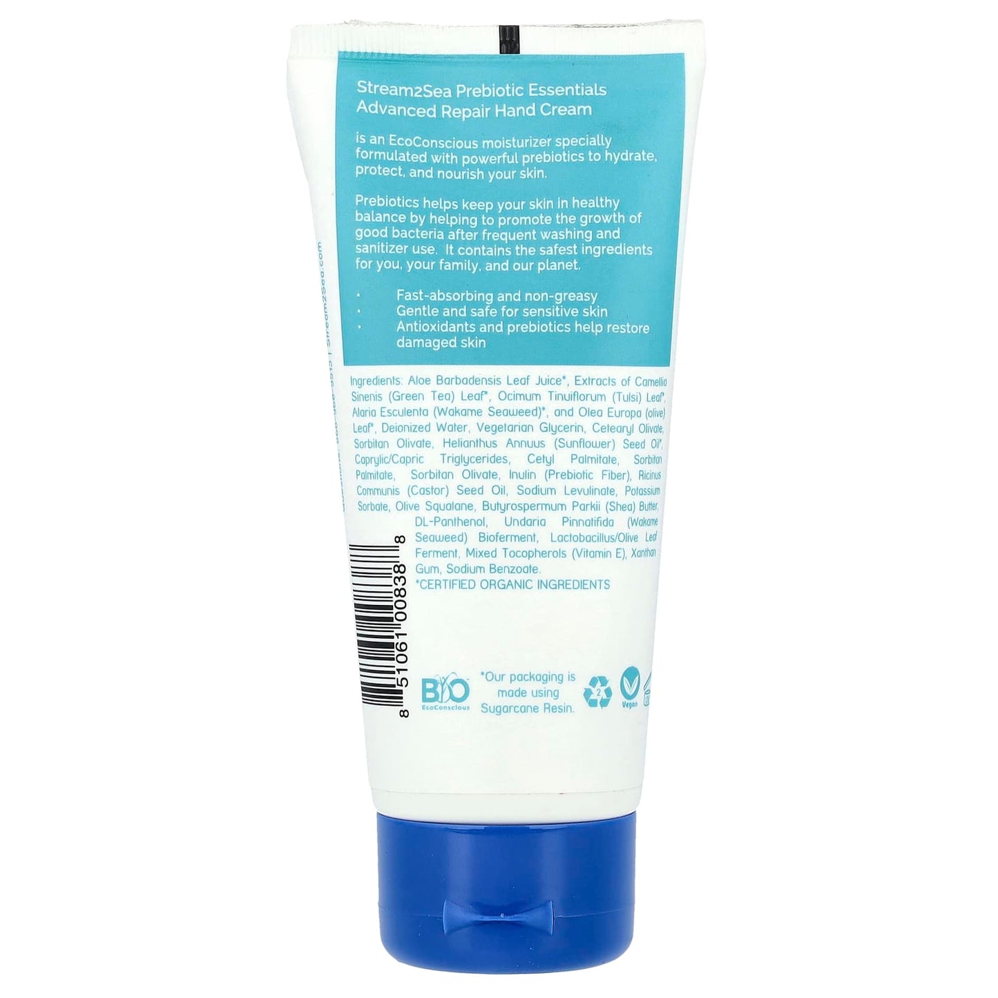 Stream2Sea, Prebiotic Essentials, Hand Cream, Unscented, 3 fl oz (90 ml) - Image 2