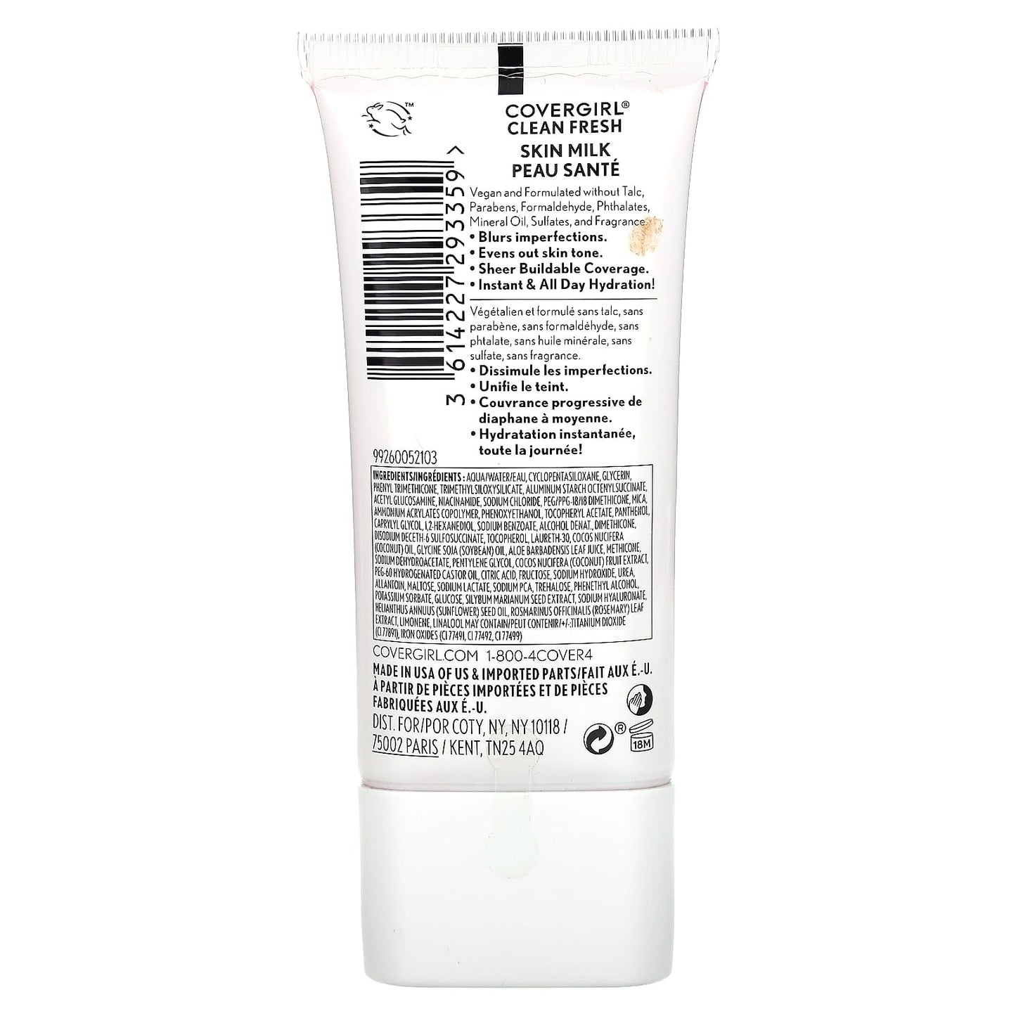 Covergirl Clean Fresh Skin Milk Foundation, 550 Light/Medium, 1 fl oz (30 ml) - Image 2